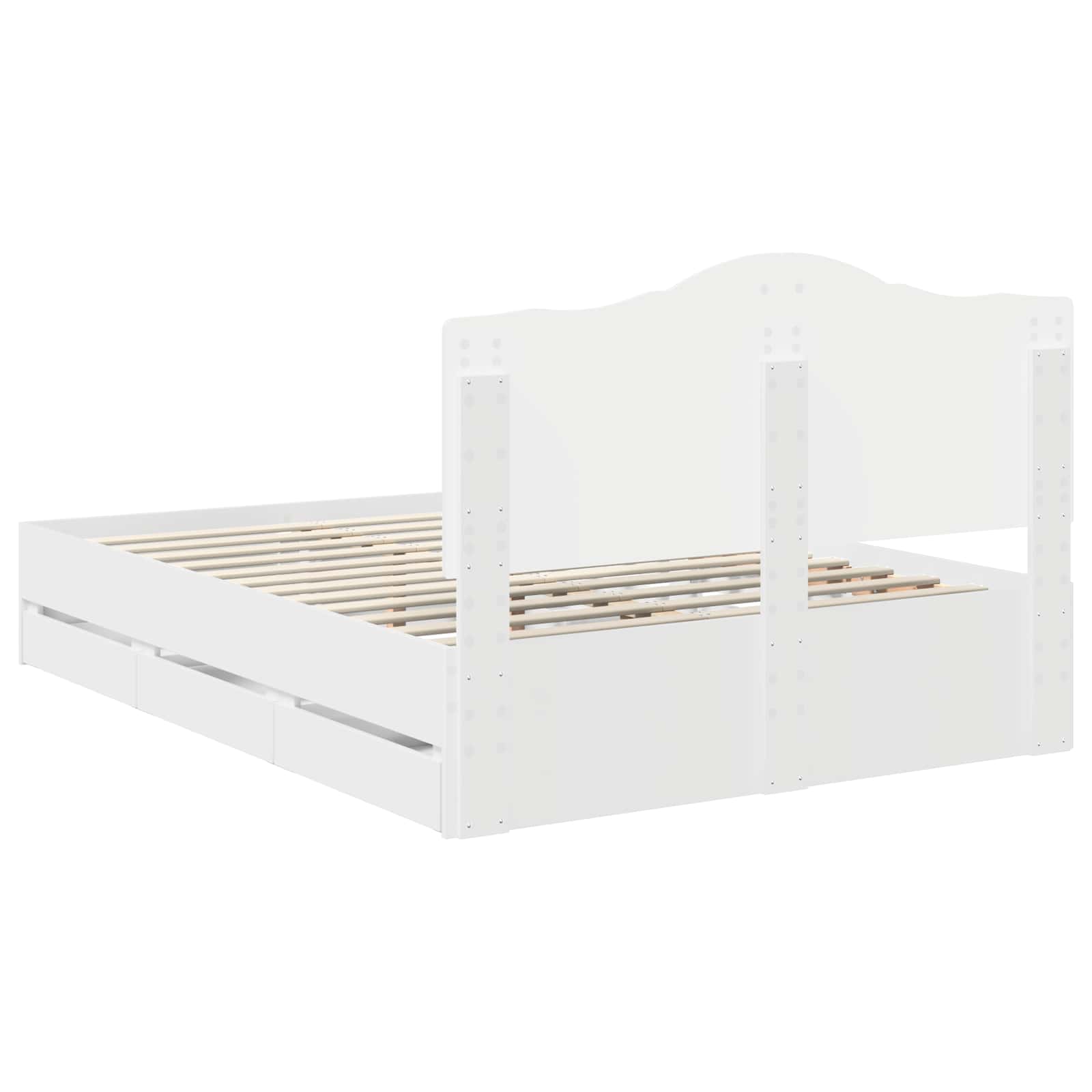 Bedframe met lade met opslag Wit 160 x 200 cm Ingenieurshout is nu te koop bij PeponiXL, paradijselijk wonen!