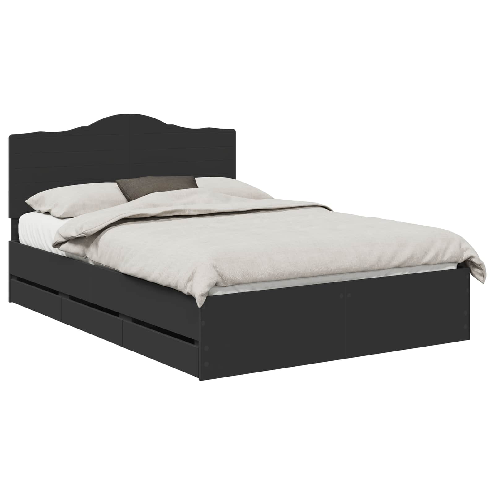 Bedframe met lade met opslag Zwart 160 x 200 cm Ingenieurshout is nu te koop bij PeponiXL, paradijselijk wonen!