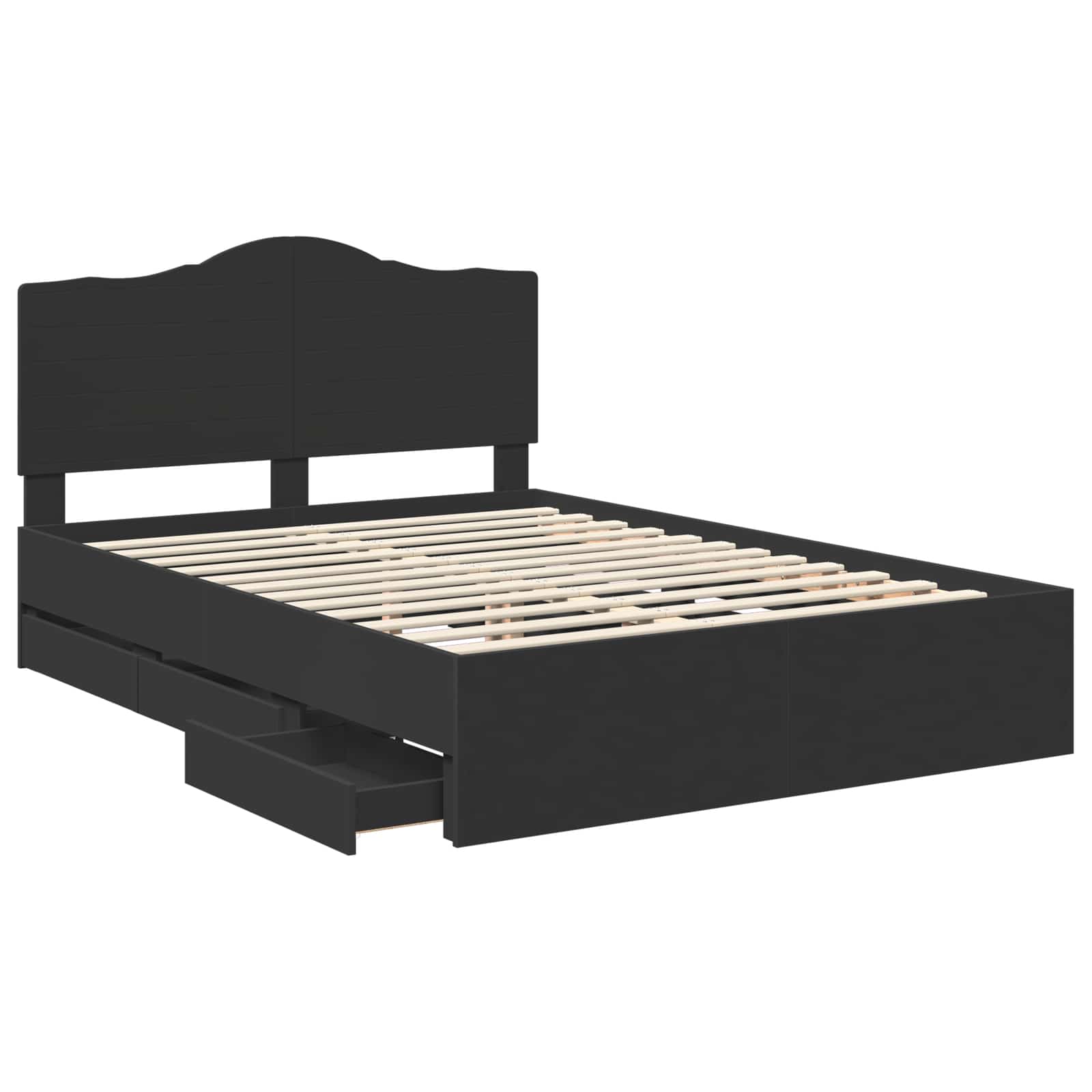 Bedframe met lade met opslag Zwart 160 x 200 cm Ingenieurshout is nu te koop bij PeponiXL, paradijselijk wonen!