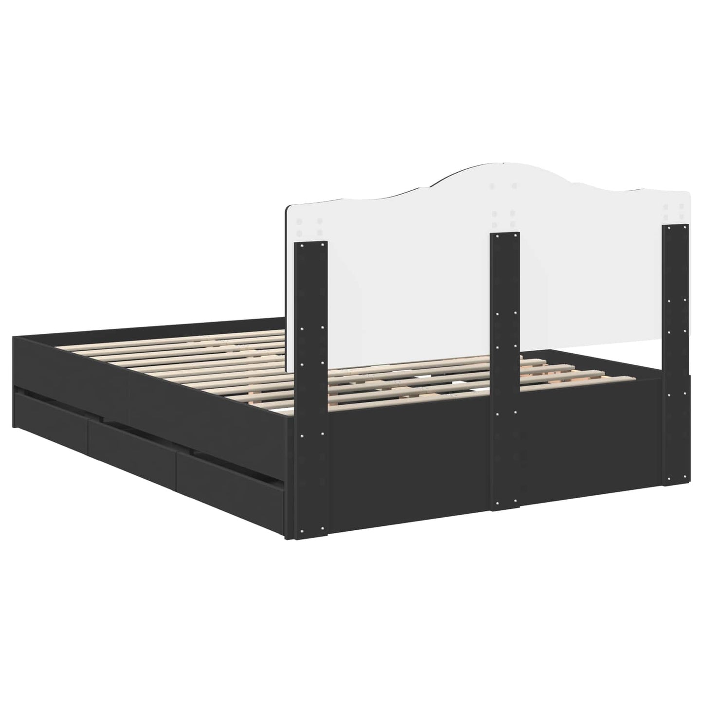 Bedframe met lade met opslag Zwart 160 x 200 cm Ingenieurshout is nu te koop bij PeponiXL, paradijselijk wonen!