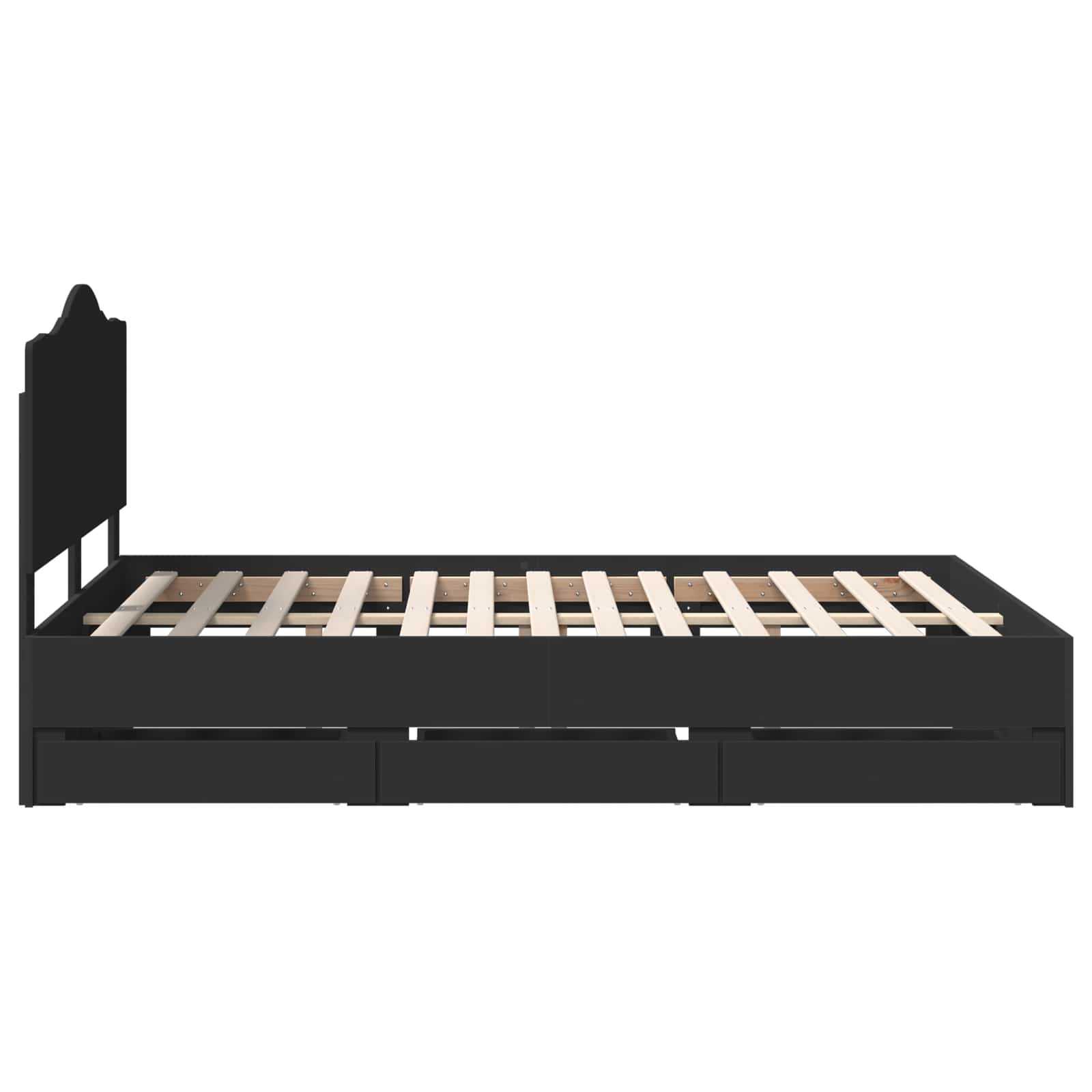 Bedframe met lade met opslag Zwart 160 x 200 cm Ingenieurshout is nu te koop bij PeponiXL, paradijselijk wonen!
