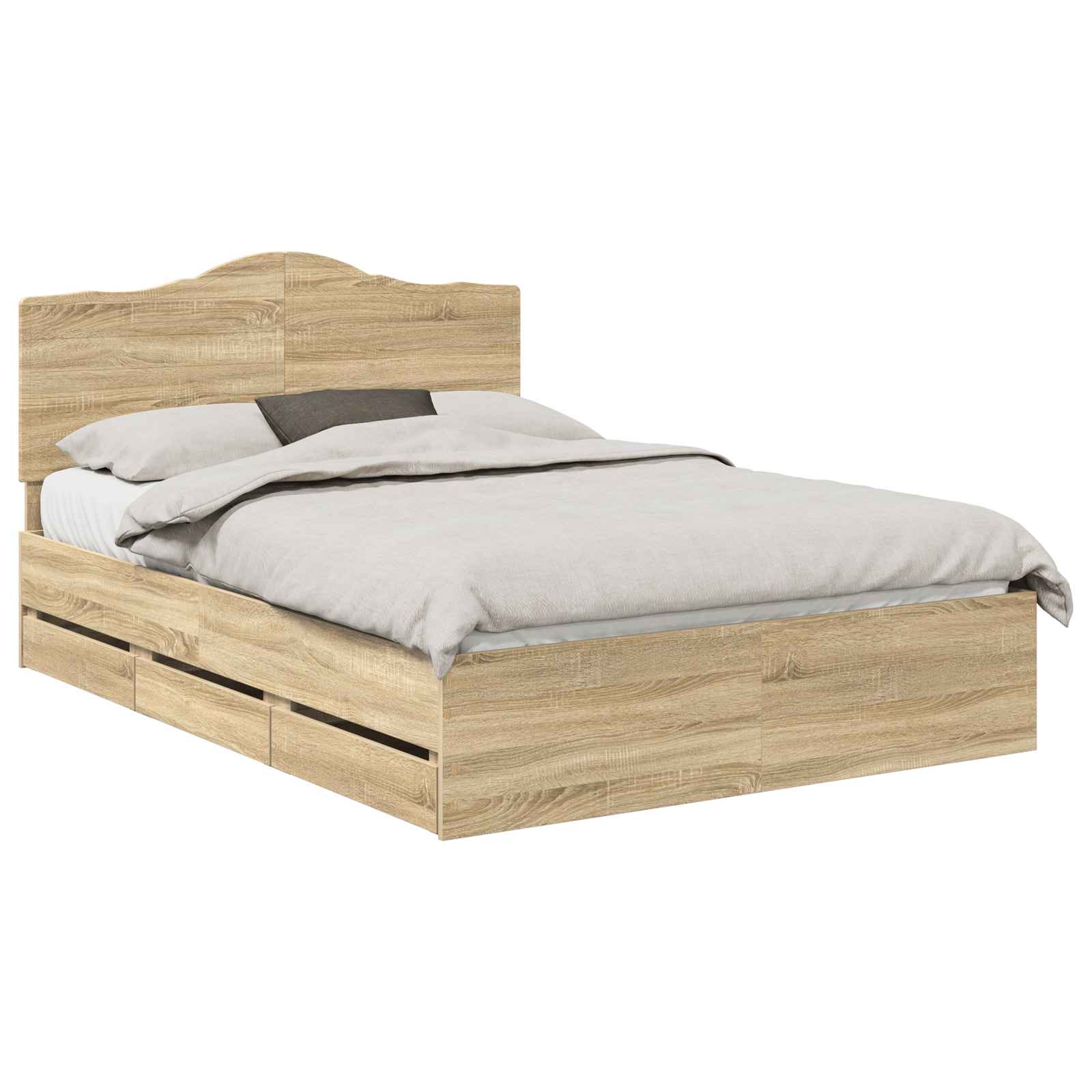 Bedframe met lade Sonoma Eiken 160 x 200 cm Ingenieurshout is nu te koop bij PeponiXL, paradijselijk wonen!