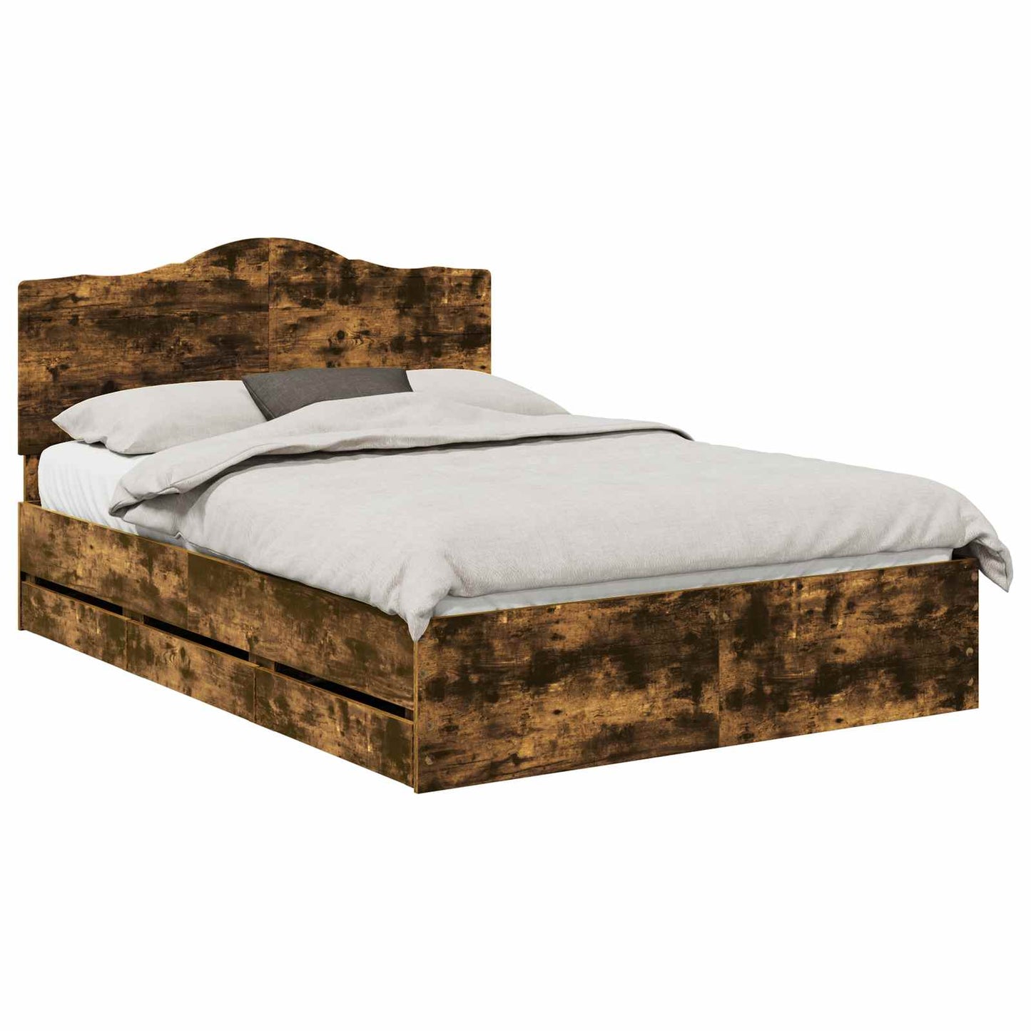 Bedframe met lade Gerookt eiken 160 x 200 cm Ingenieurshout is nu te koop bij PeponiXL, paradijselijk wonen!