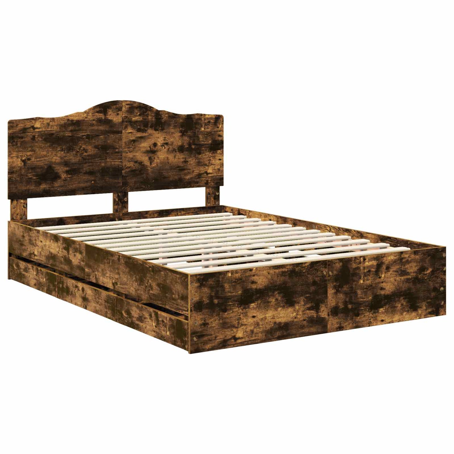 Bedframe met lade Gerookt eiken 160 x 200 cm Ingenieurshout is nu te koop bij PeponiXL, paradijselijk wonen!