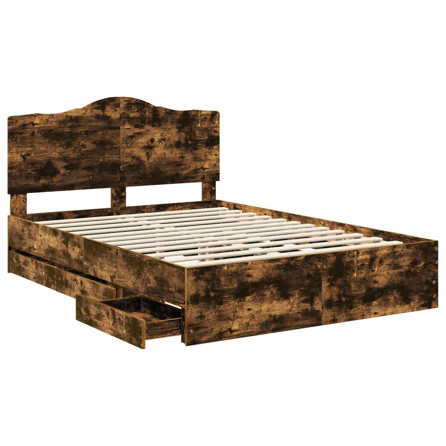 Bedframe met lade Gerookt eiken 160 x 200 cm Ingenieurshout is nu te koop bij PeponiXL, paradijselijk wonen!