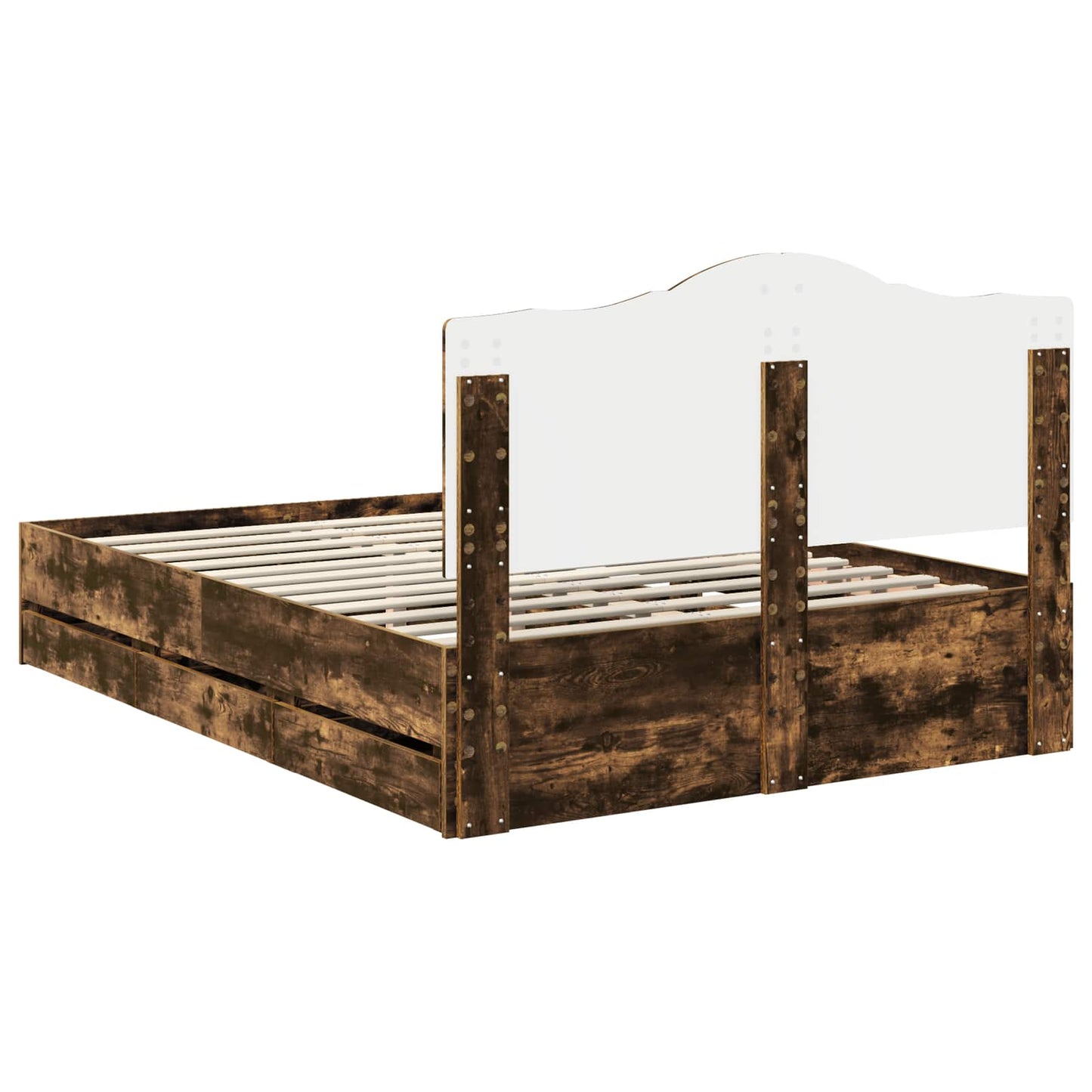 Bedframe met lade Gerookt eiken 160 x 200 cm Ingenieurshout is nu te koop bij PeponiXL, paradijselijk wonen!