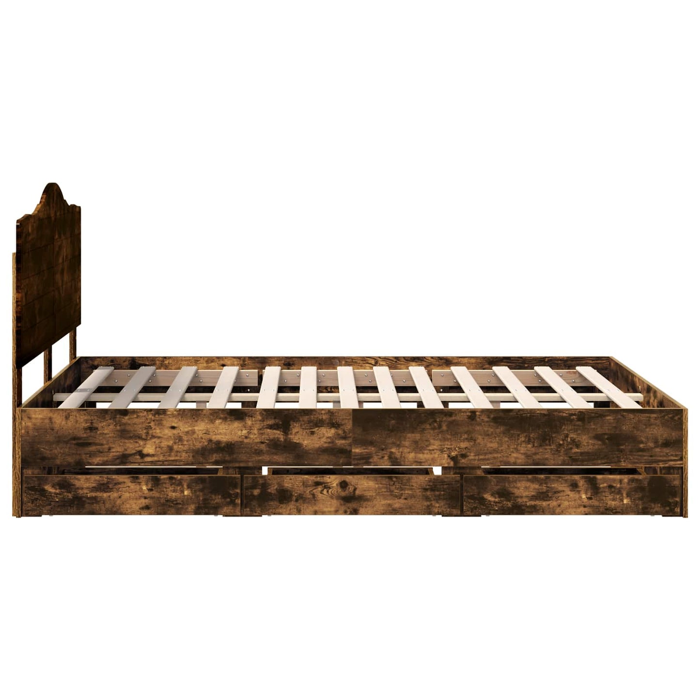 Bedframe met lade Gerookt eiken 160 x 200 cm Ingenieurshout is nu te koop bij PeponiXL, paradijselijk wonen!