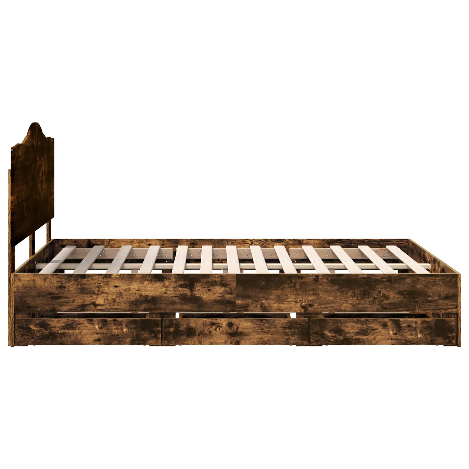 Bedframe met lade Gerookt eiken 160 x 200 cm Ingenieurshout is nu te koop bij PeponiXL, paradijselijk wonen!
