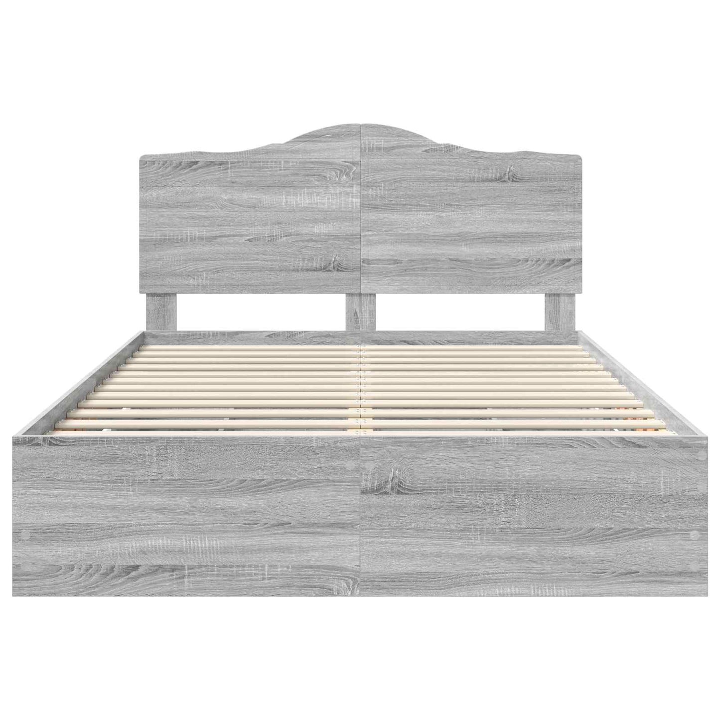 Bedframe met lade Grijze Sonoma 160 x 200 cm Ingenieurshout is nu te koop bij PeponiXL, paradijselijk wonen!