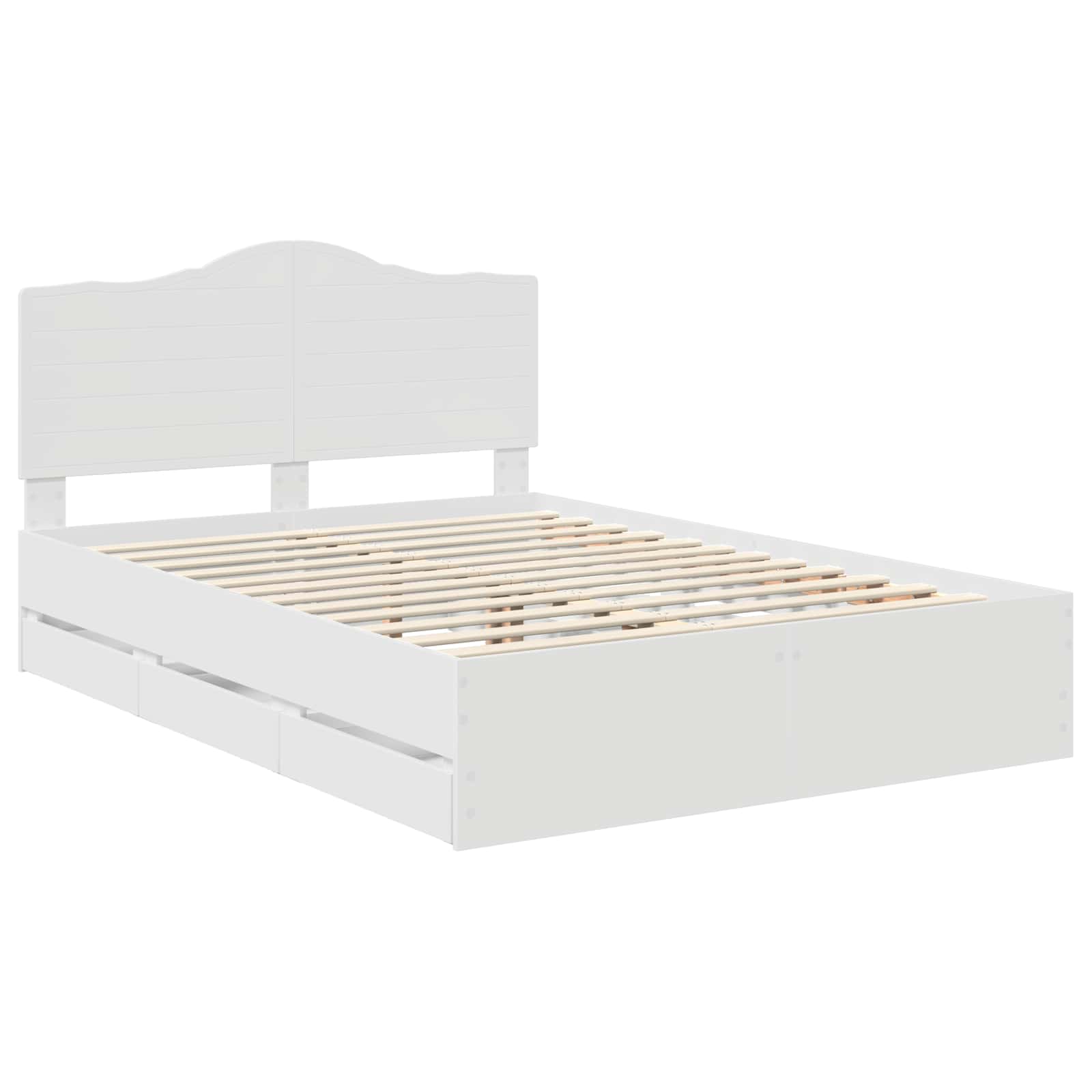 Bedframe met lade met opslag Wit 150 x 200 cm Ingenieurshout is nu te koop bij PeponiXL, paradijselijk wonen!
