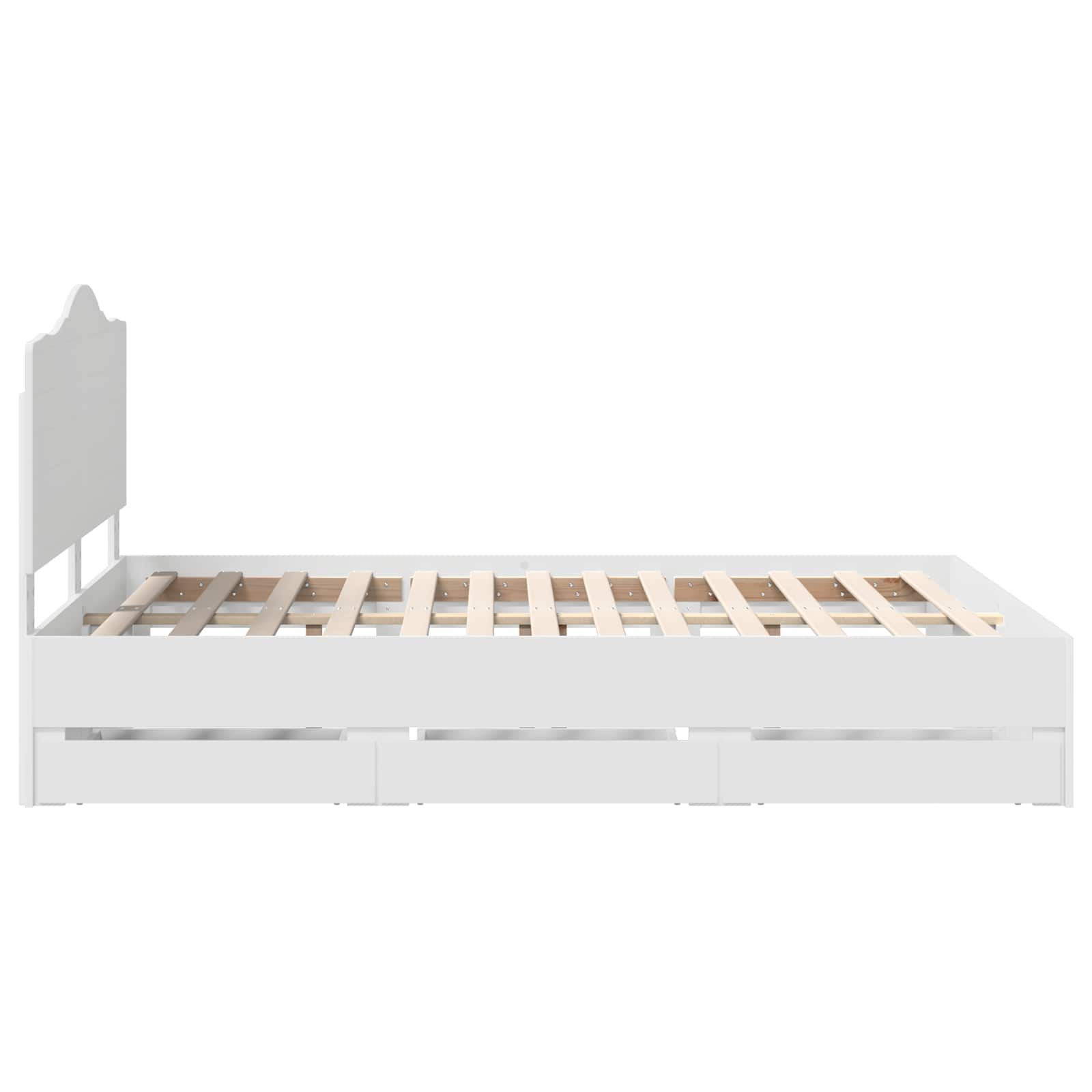 Bedframe met lade met opslag Wit 150 x 200 cm Ingenieurshout is nu te koop bij PeponiXL, paradijselijk wonen!
