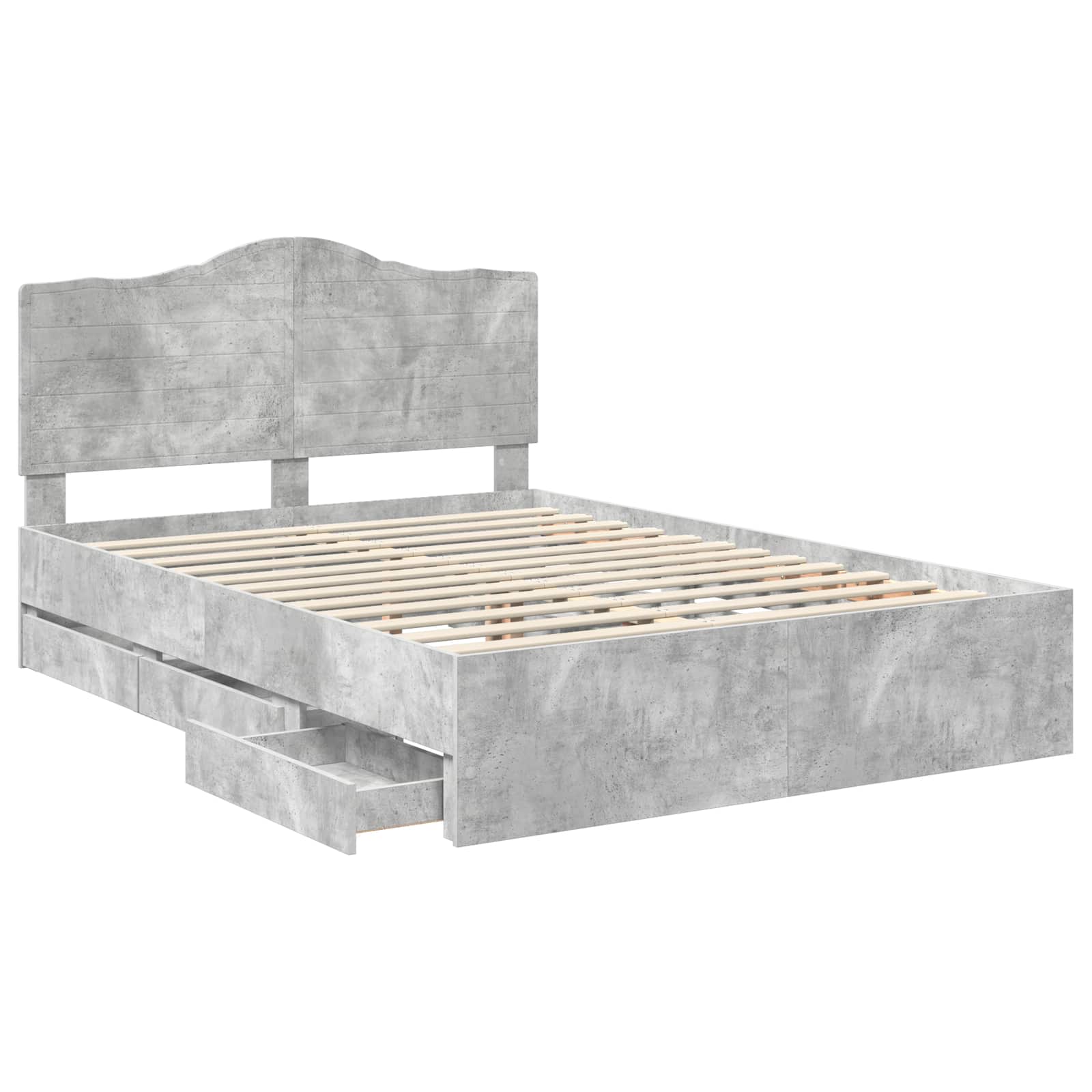 Bedframe met lade Betongrijs 150 x 200 cm Ingenieurshout is nu te koop bij PeponiXL, paradijselijk wonen!