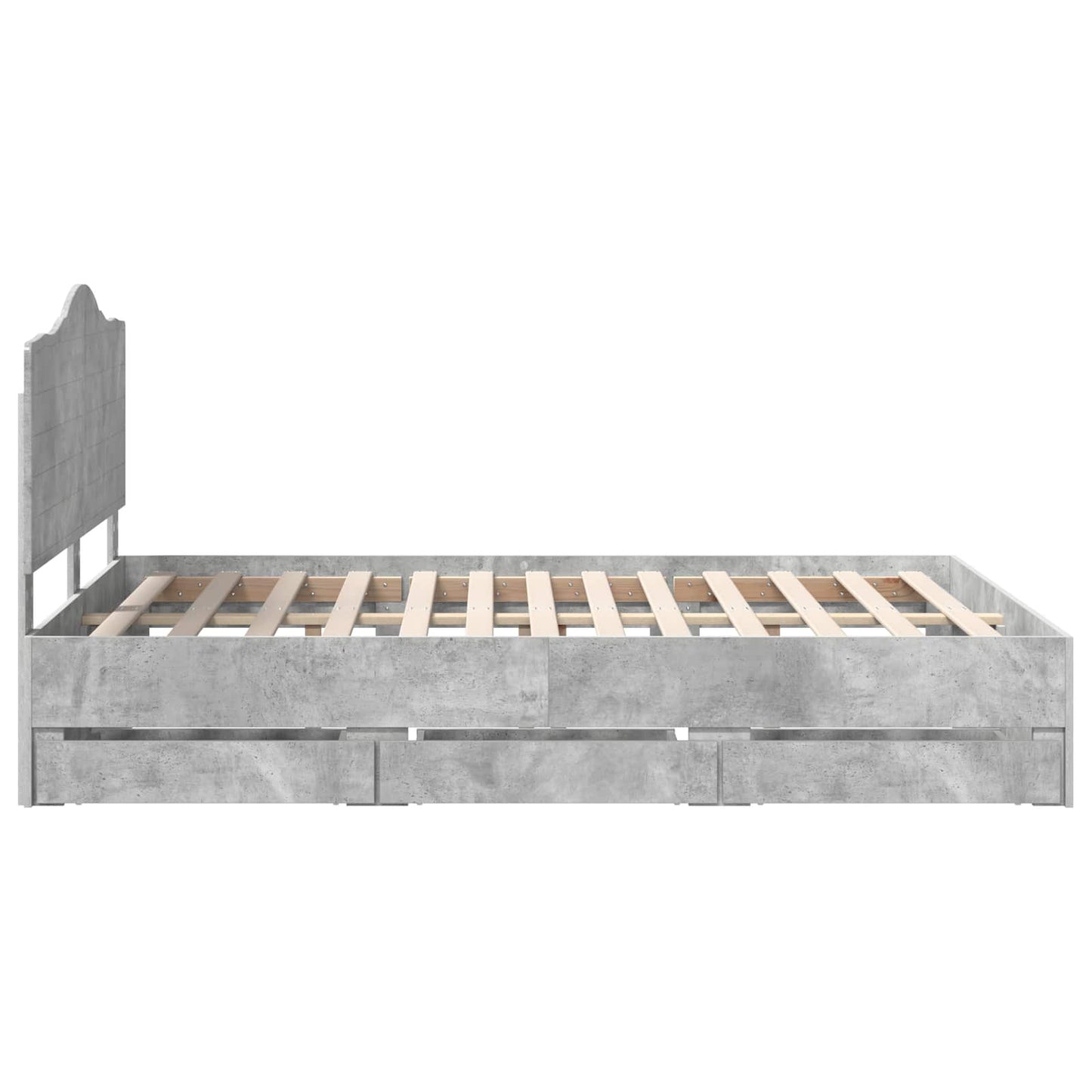 Bedframe met lade Betongrijs 150 x 200 cm Ingenieurshout is nu te koop bij PeponiXL, paradijselijk wonen!