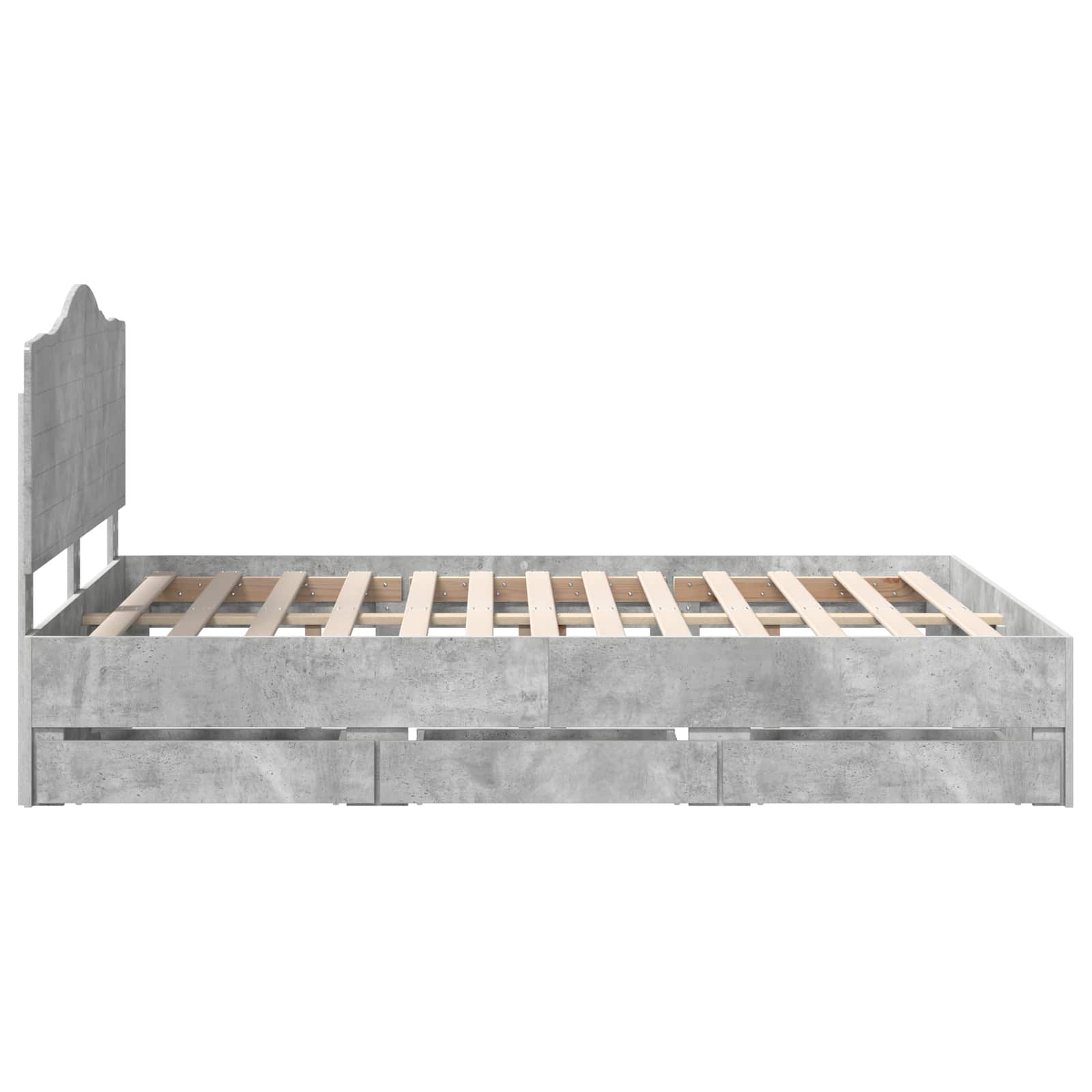 Bedframe met lade Betongrijs 150 x 200 cm Ingenieurshout is nu te koop bij PeponiXL, paradijselijk wonen!