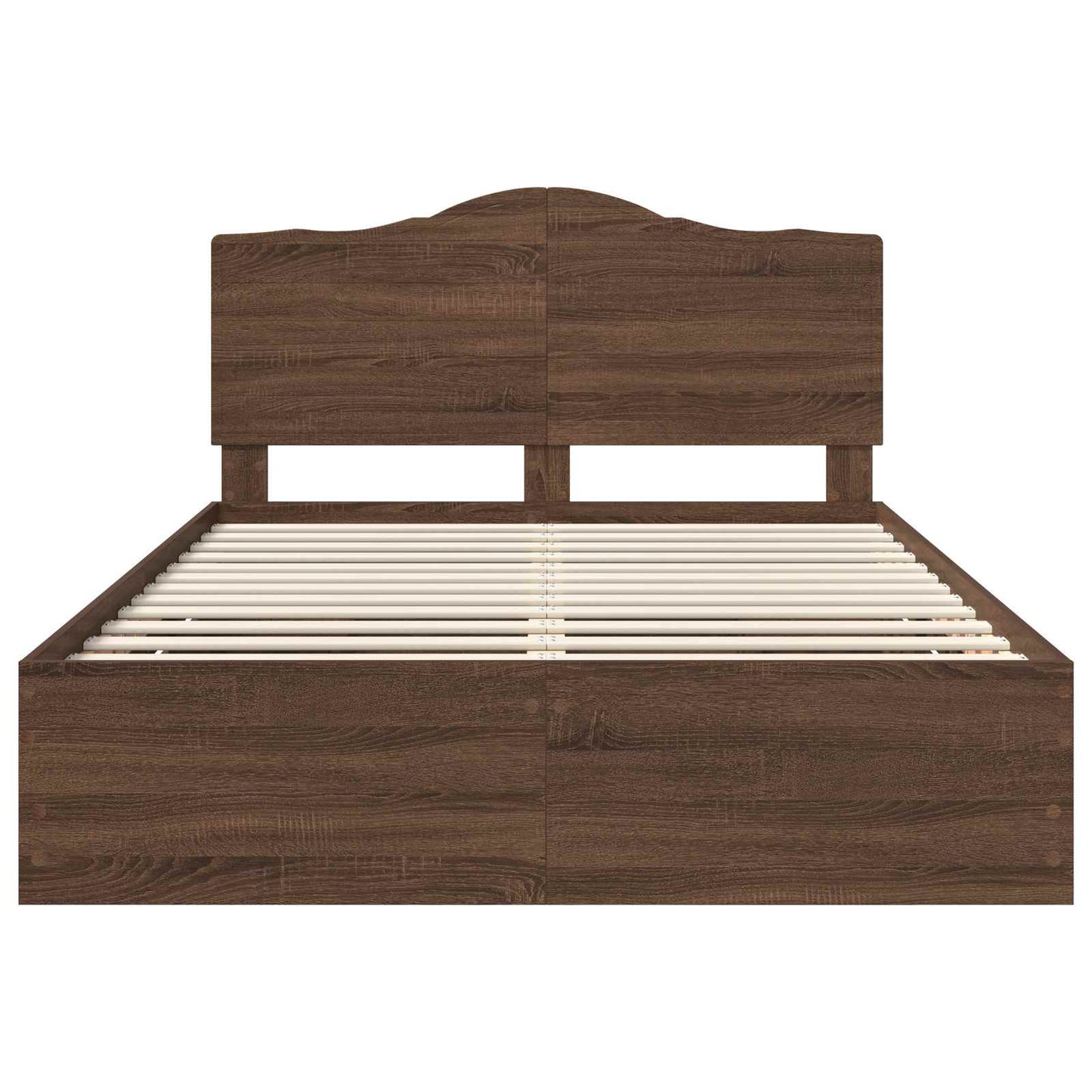 Bedframe met lade Bruin eiken 150 x 200 cm Ingenieurshout is nu te koop bij PeponiXL, paradijselijk wonen!