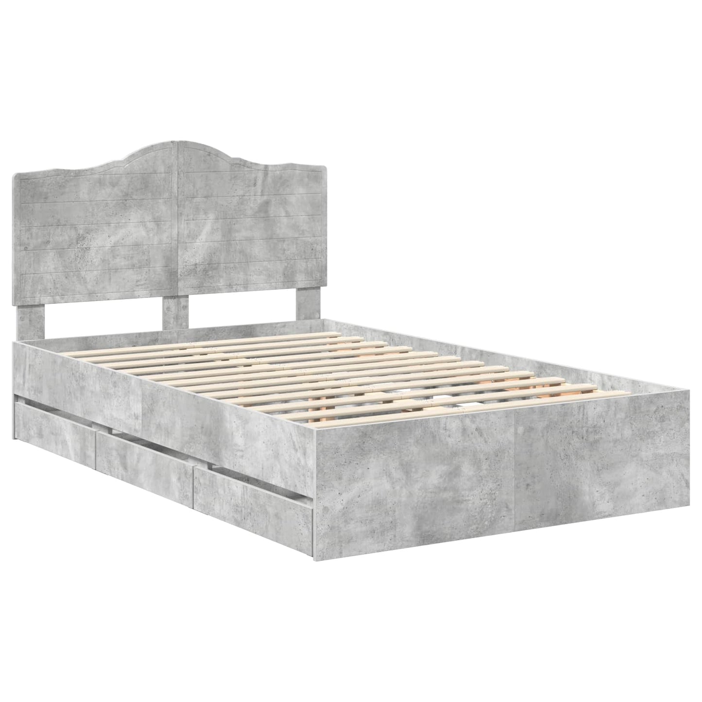 Bedframe met lade Beton Grijs 135 x 190 cm Ingenieurshout is nu te koop bij PeponiXL, paradijselijk wonen!