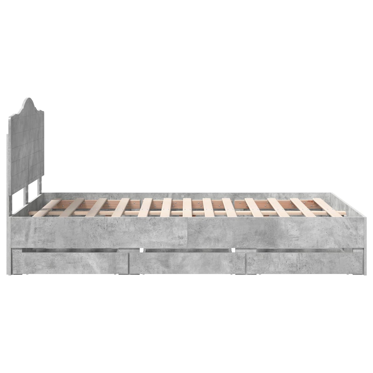 Bedframe met lade Beton Grijs 135 x 190 cm Ingenieurshout is nu te koop bij PeponiXL, paradijselijk wonen!