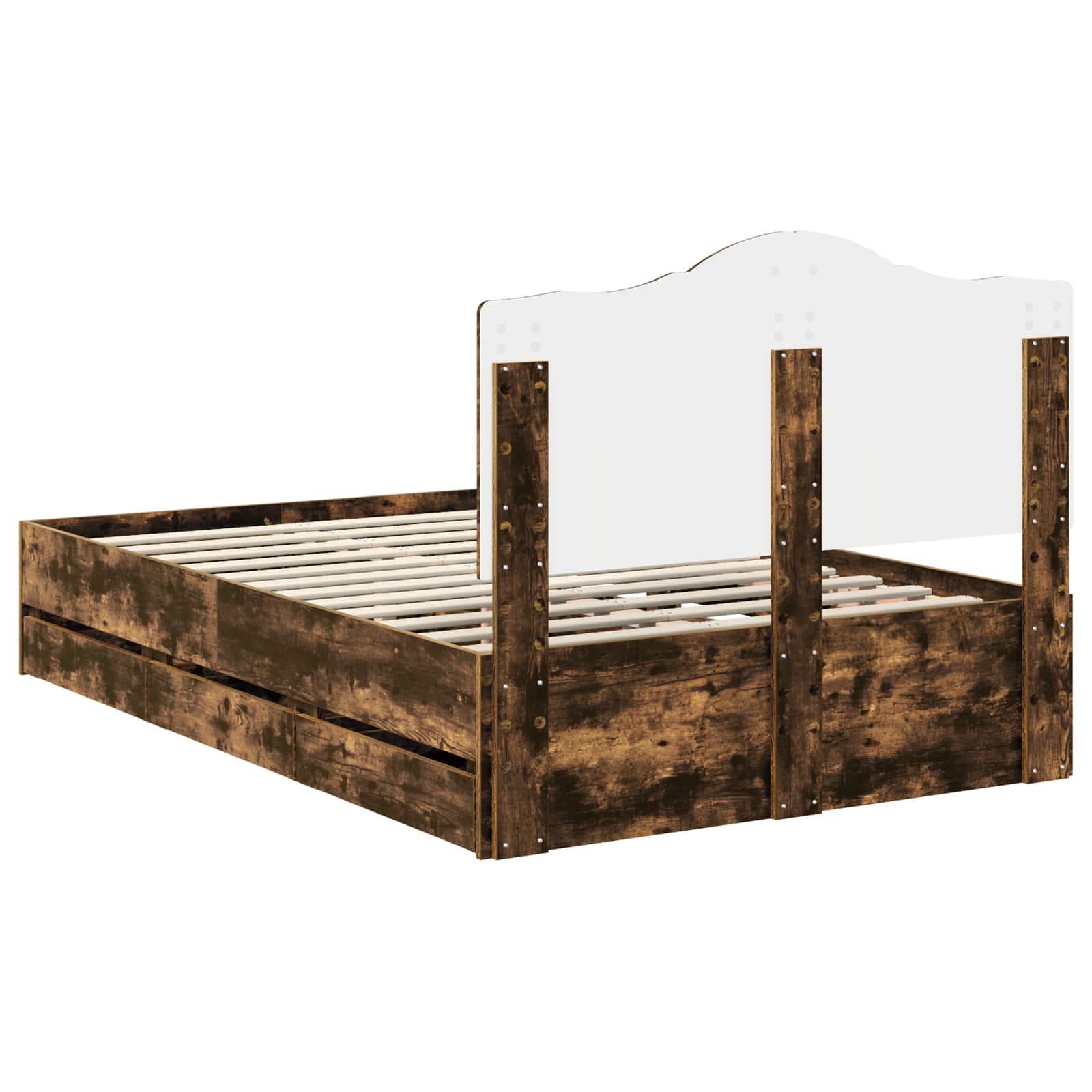 Bedframe met lade Gerookte Eik 135 x 190 cm Ingenieurshout is nu te koop bij PeponiXL, paradijselijk wonen!
