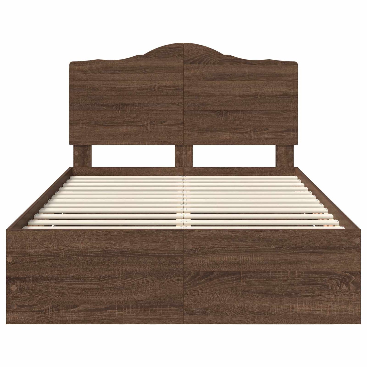 Bedframe met lade Bruin eiken 135 x 190 cm Ingenieurshout is nu te koop bij PeponiXL, paradijselijk wonen!