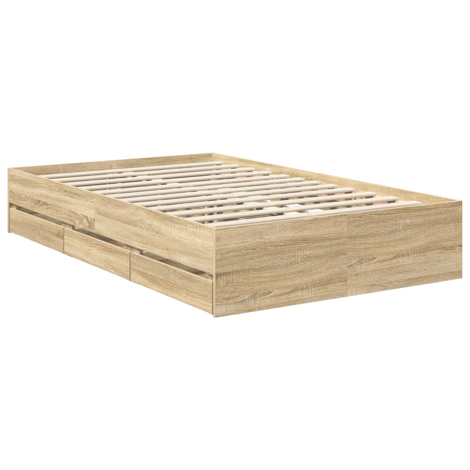 Bedframe met lade Sonoma Eiken 120 x 200 cm Ingenieurshout is nu te koop bij PeponiXL, paradijselijk wonen!
