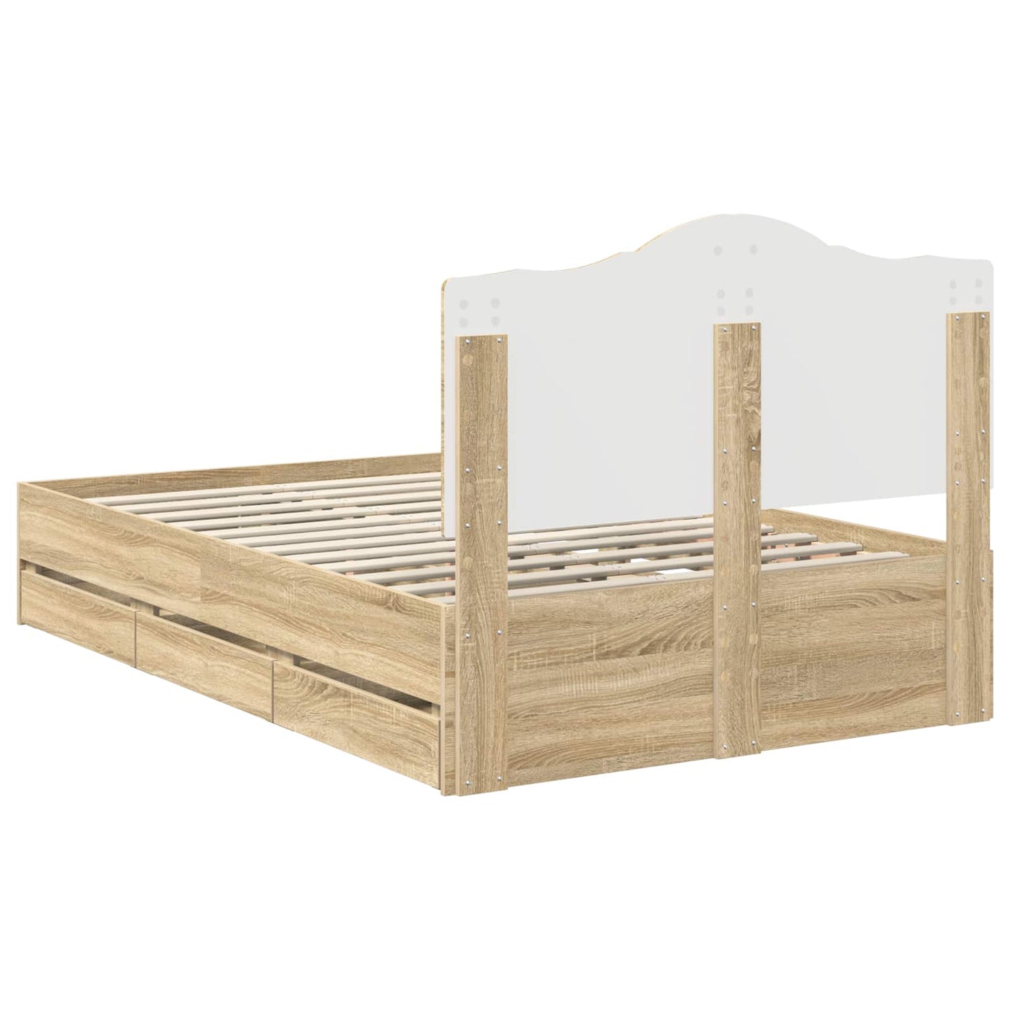 Bedframe met lade Sonoma Eiken 120 x 200 cm Ingenieurshout is nu te koop bij PeponiXL, paradijselijk wonen!