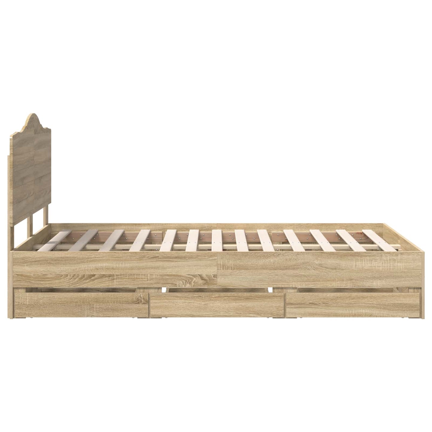 Bedframe met lade Sonoma Eiken 120 x 200 cm Ingenieurshout is nu te koop bij PeponiXL, paradijselijk wonen!