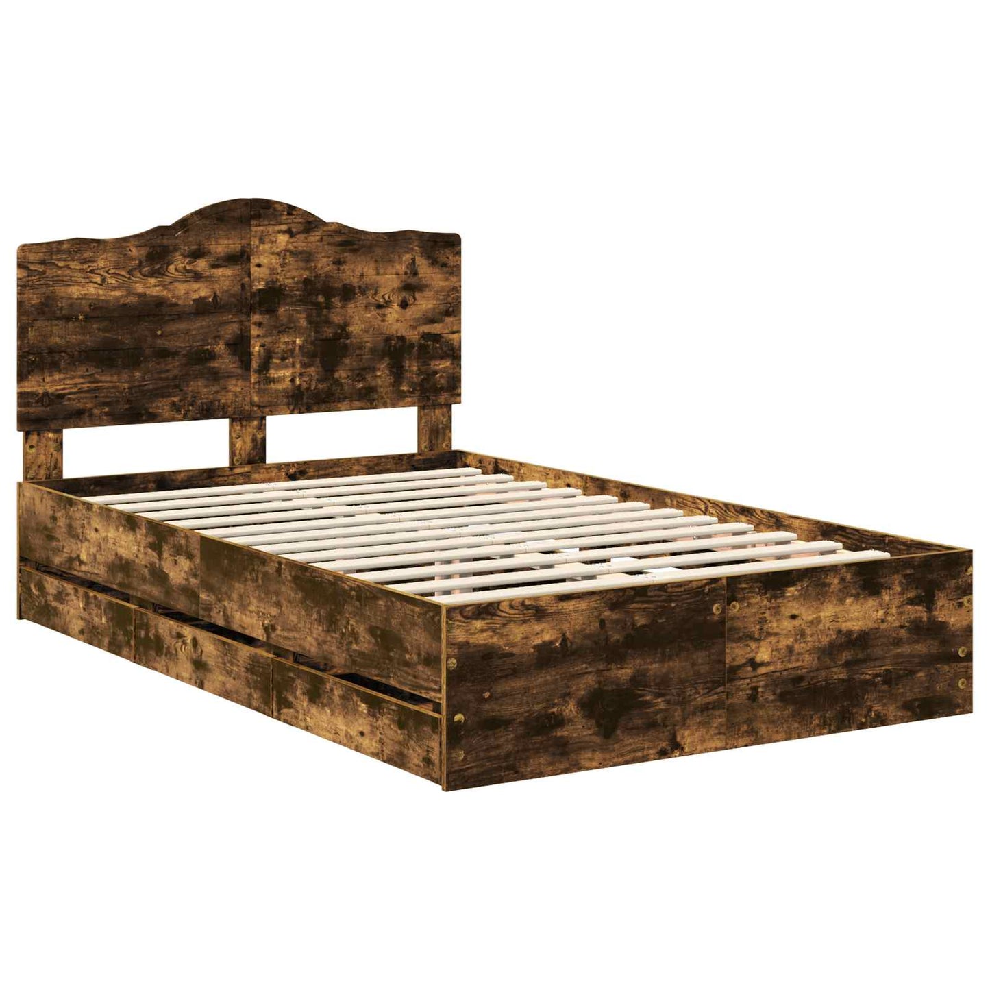 Bedframe met lade Gerookte Eik 120 x 200 cm Ingenieurshout is nu te koop bij PeponiXL, paradijselijk wonen!