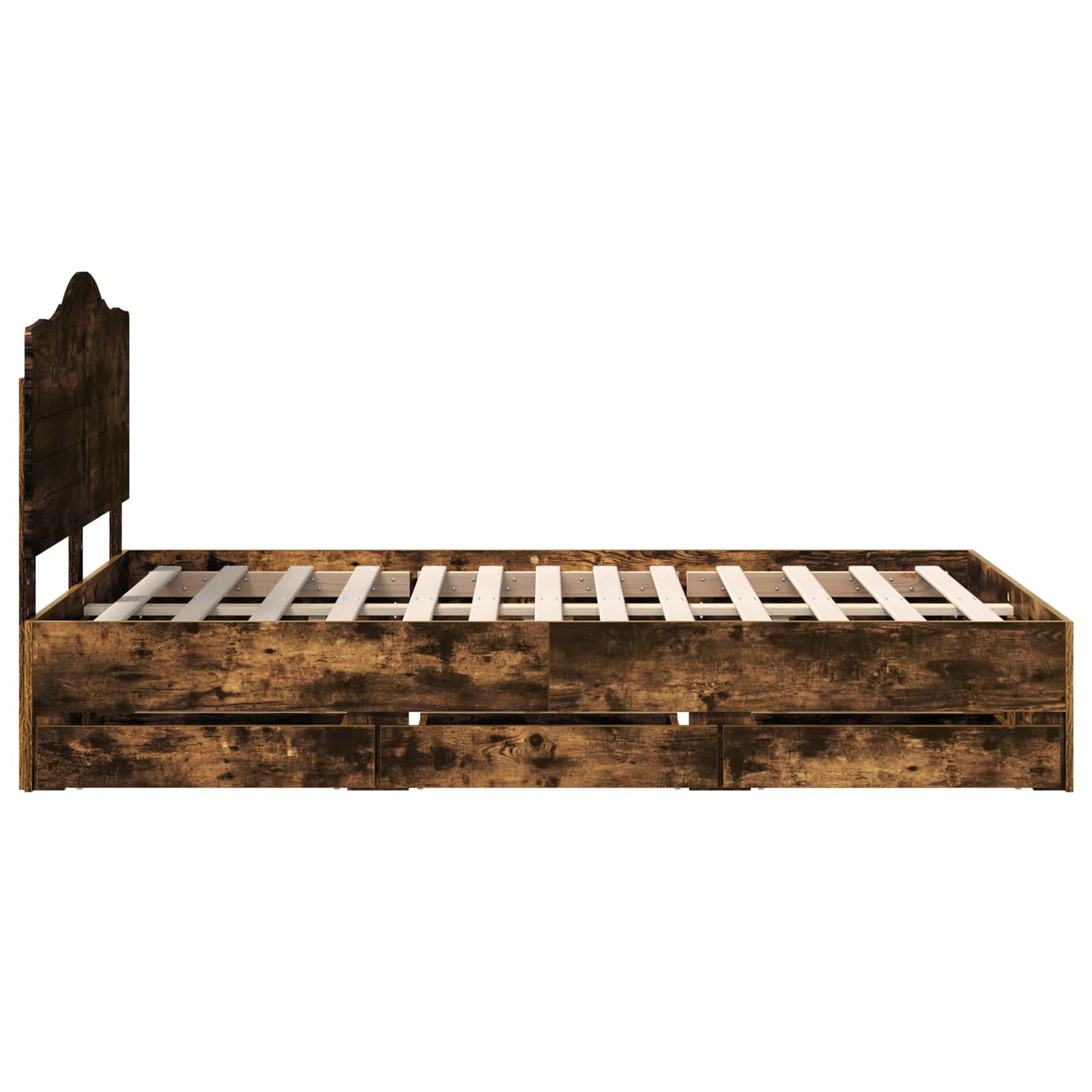 Bedframe met lade Gerookte Eik 120 x 200 cm Ingenieurshout is nu te koop bij PeponiXL, paradijselijk wonen!