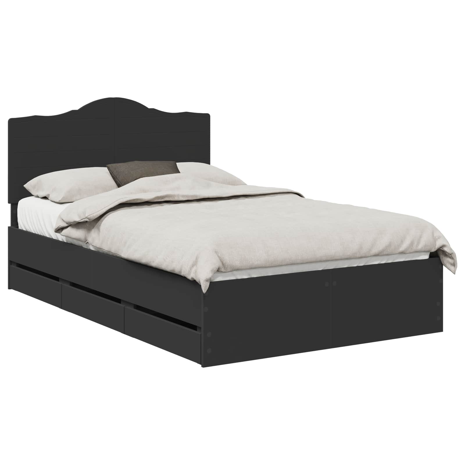 Bedframe met lade met opslag Zwart 120 x 190 cm Ingenieurshout is nu te koop bij PeponiXL, paradijselijk wonen!