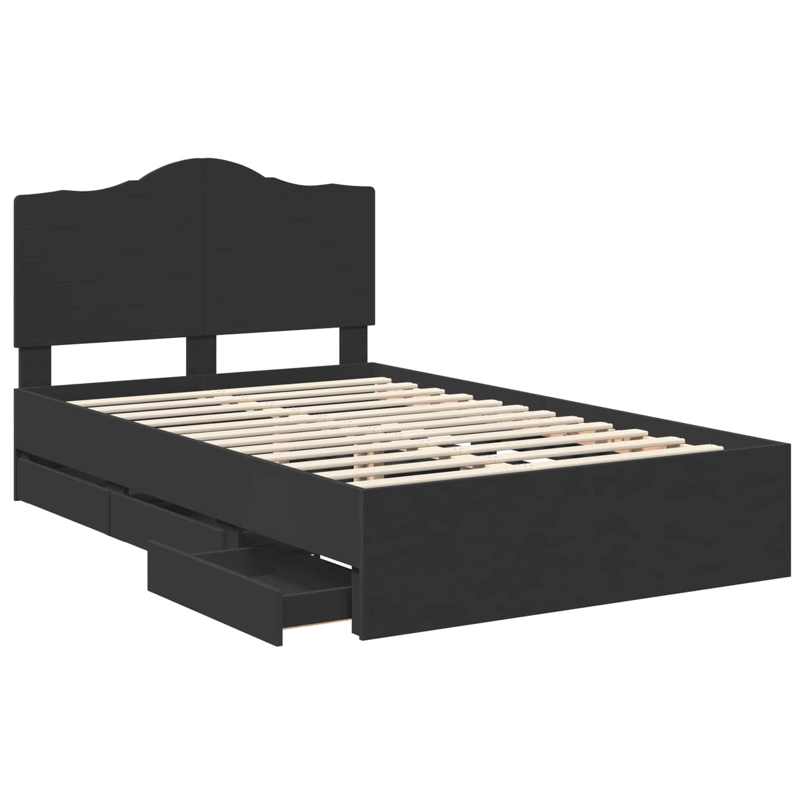 Bedframe met lade met opslag Zwart 120 x 190 cm Ingenieurshout is nu te koop bij PeponiXL, paradijselijk wonen!