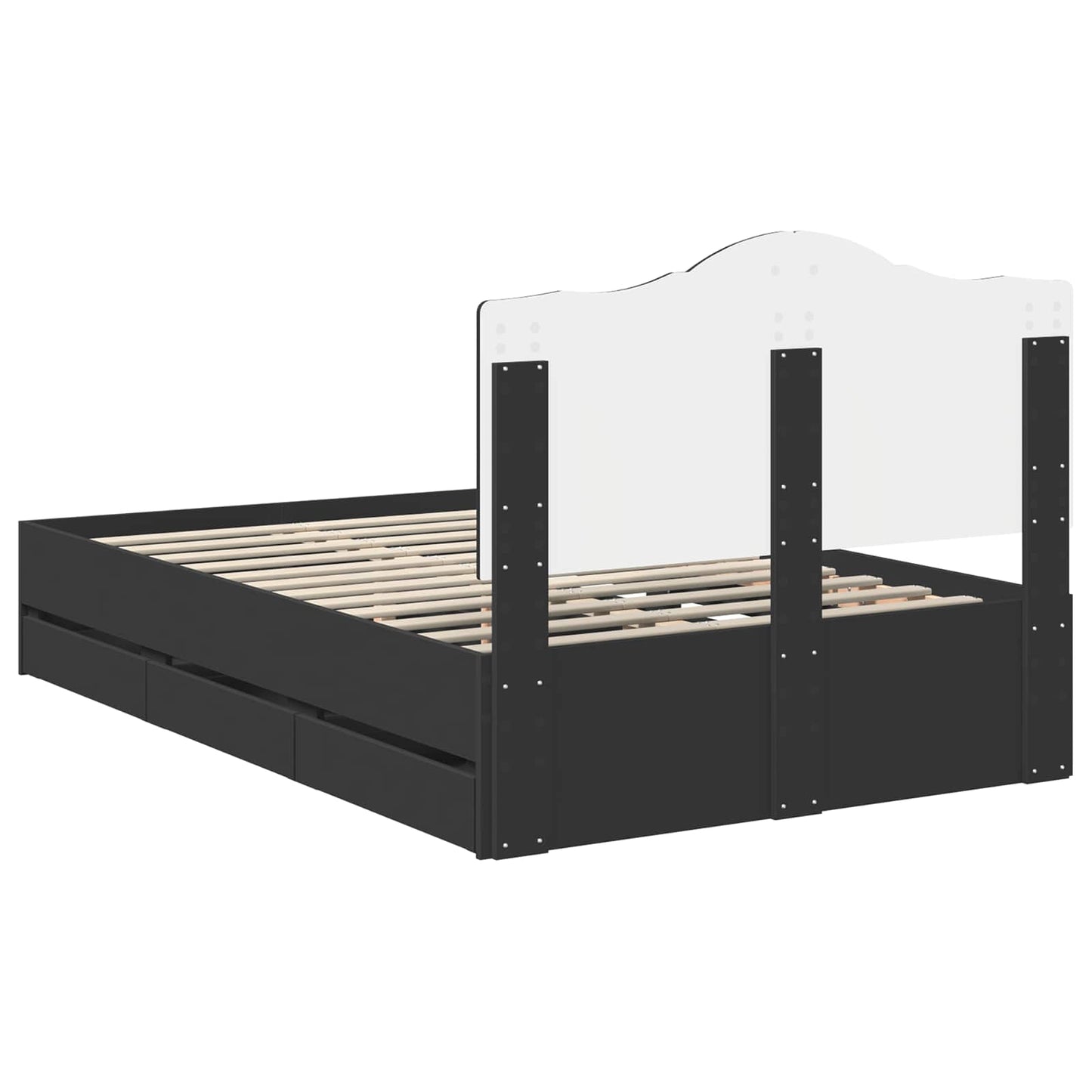 Bedframe met lade met opslag Zwart 120 x 190 cm Ingenieurshout is nu te koop bij PeponiXL, paradijselijk wonen!