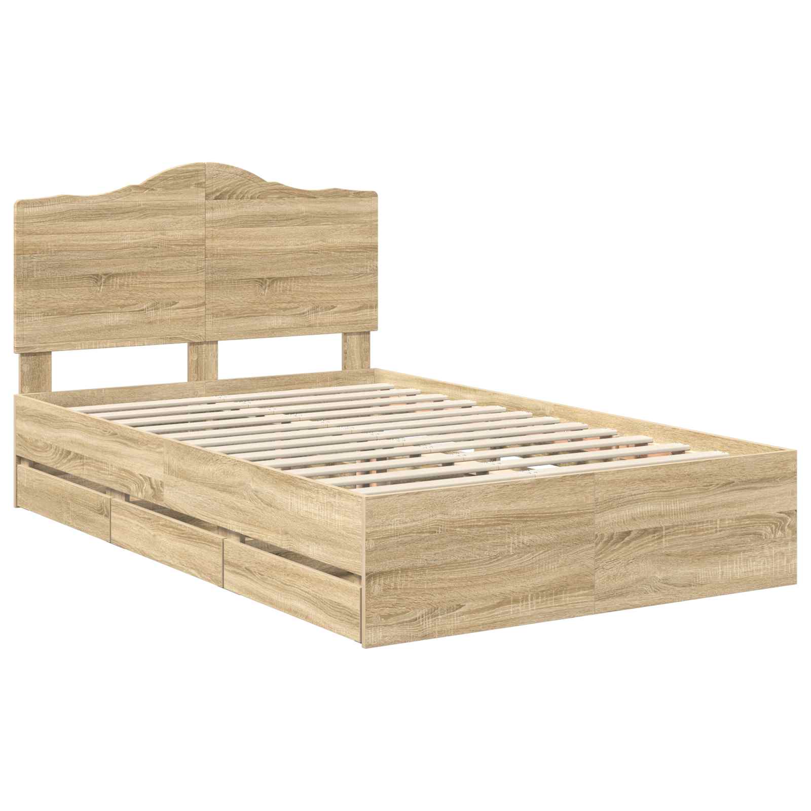 Bedframe met lade Sonoma Eiken 120 x 190 cm Ingenieurshout is nu te koop bij PeponiXL, paradijselijk wonen!