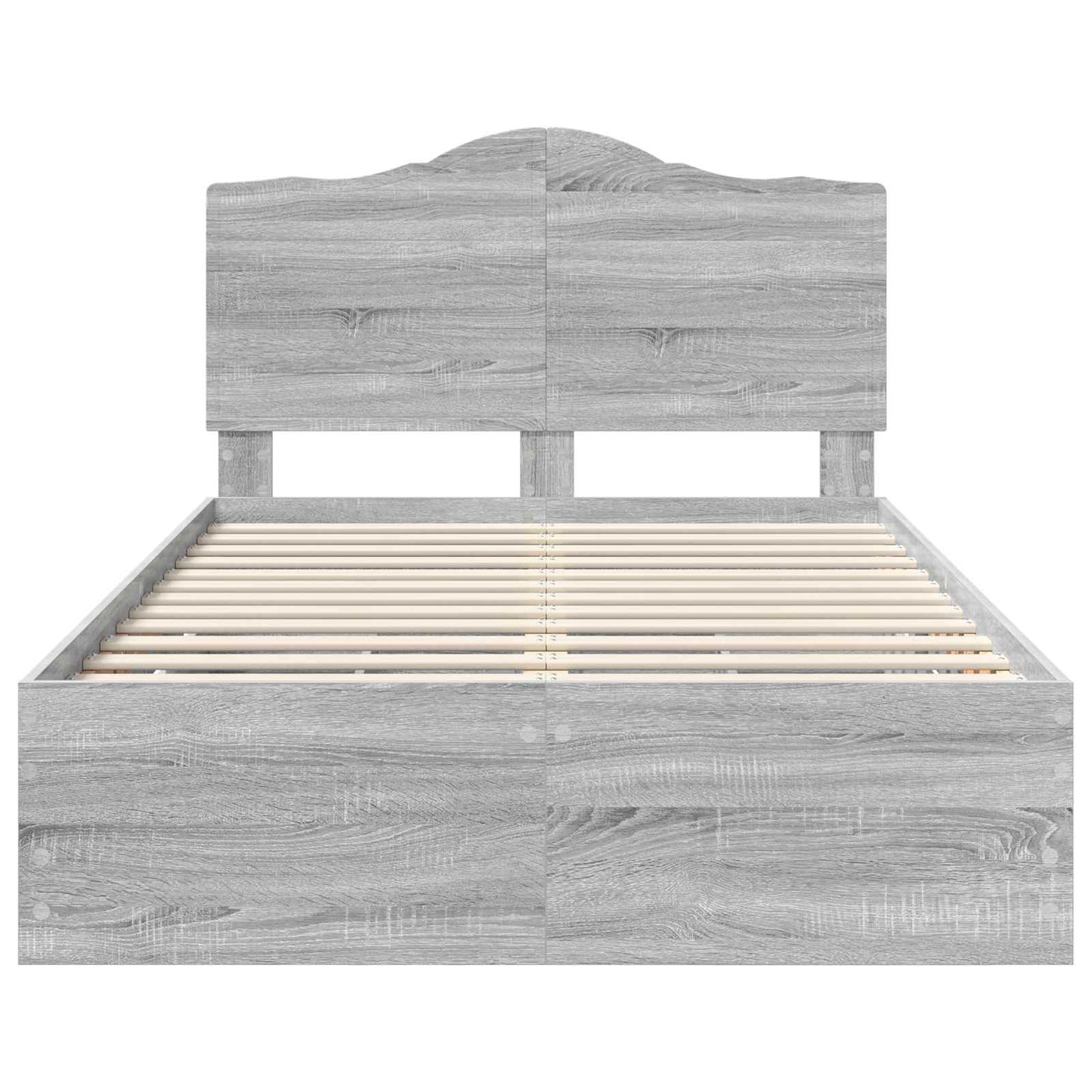 Bedframe met lade Grijze Sonoma 120 x 190 cm Ingenieurshout is nu te koop bij PeponiXL, paradijselijk wonen!