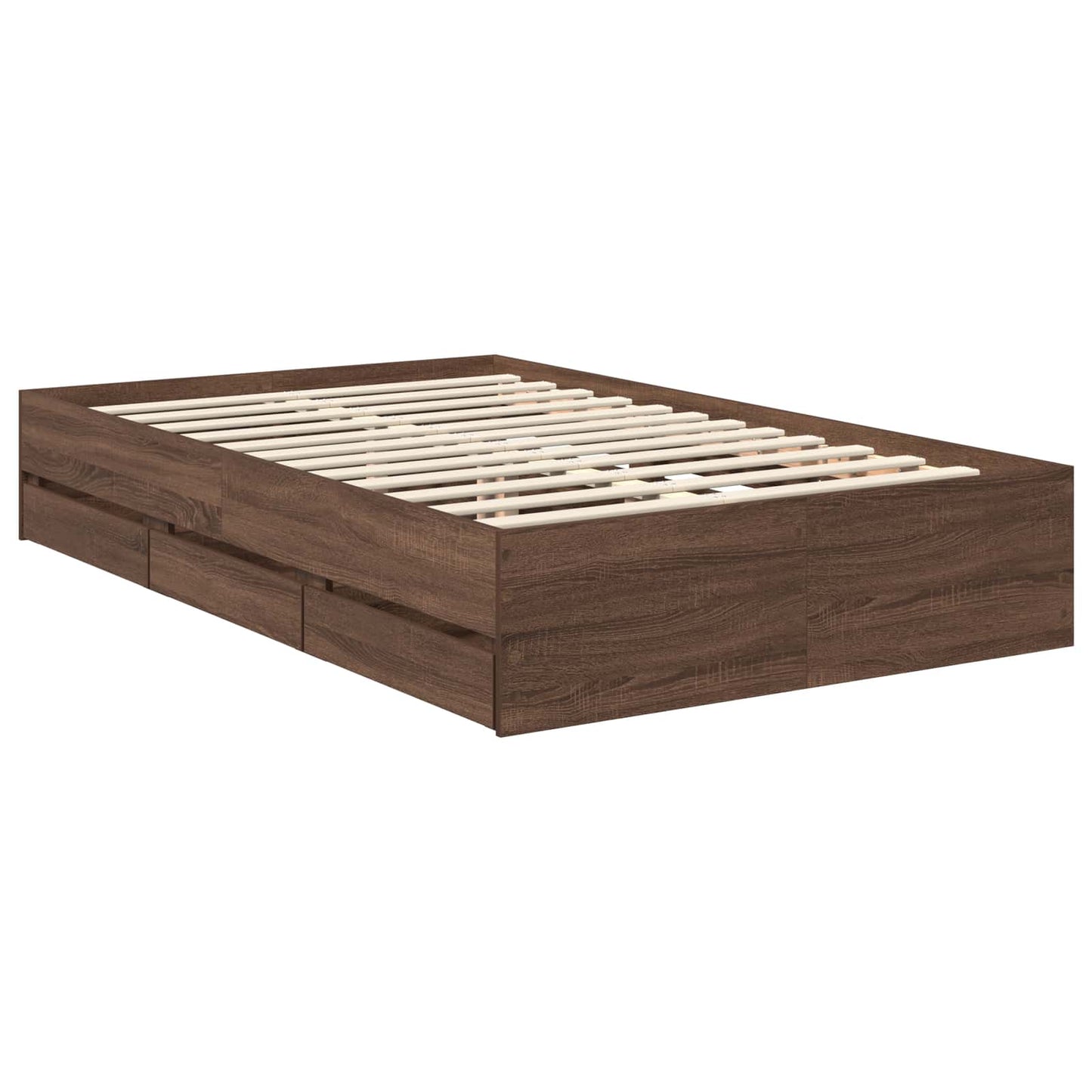 Bedframe met lade Bruine eik 120 x 190 cm Ingenieurshout is nu te koop bij PeponiXL, paradijselijk wonen!