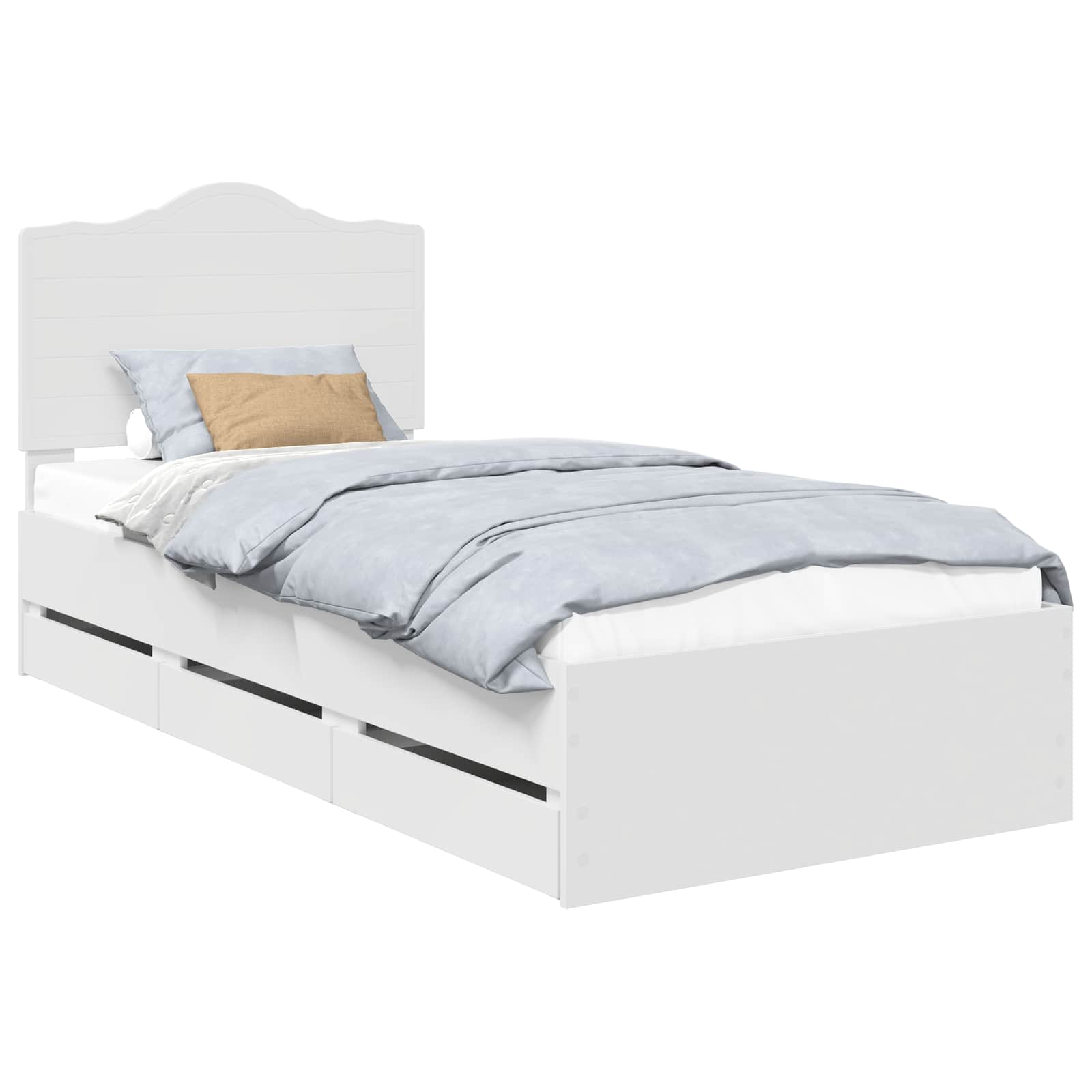 Bedframe met lade met opslag Wit 100 x 200 cm Ingenieurshout is nu te koop bij PeponiXL, paradijselijk wonen!