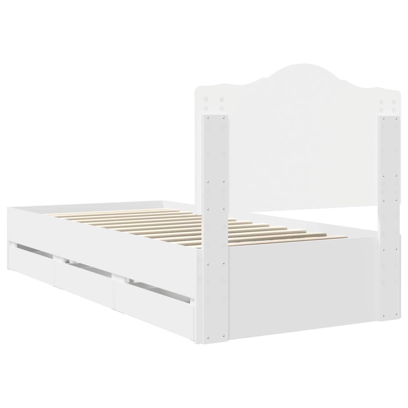 Bedframe met lade met opslag Wit 100 x 200 cm Ingenieurshout is nu te koop bij PeponiXL, paradijselijk wonen!