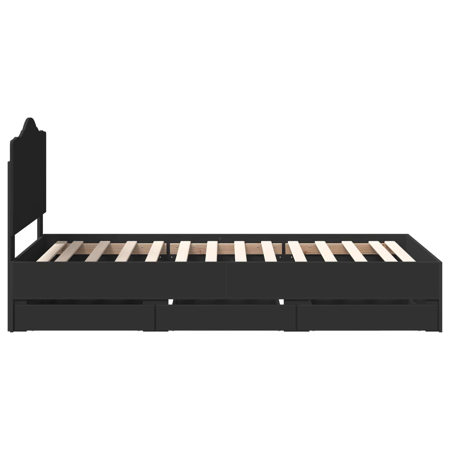 Bedframe met lade met opslag Zwart 100 x 200 cm Ingenieurshout is nu te koop bij PeponiXL, paradijselijk wonen!