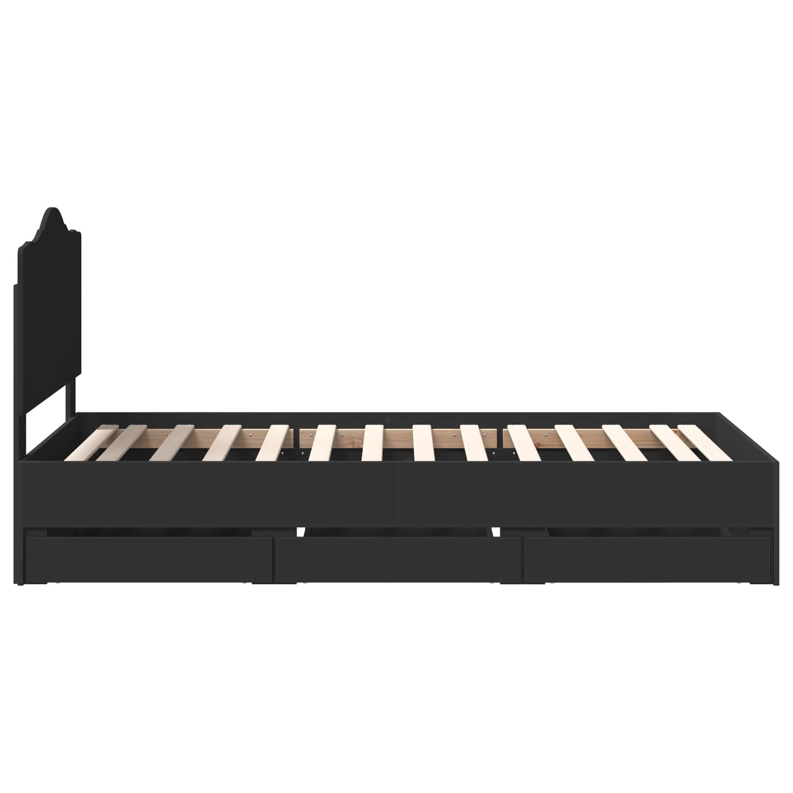 Bedframe met lade met opslag Zwart 100 x 200 cm Ingenieurshout is nu te koop bij PeponiXL, paradijselijk wonen!