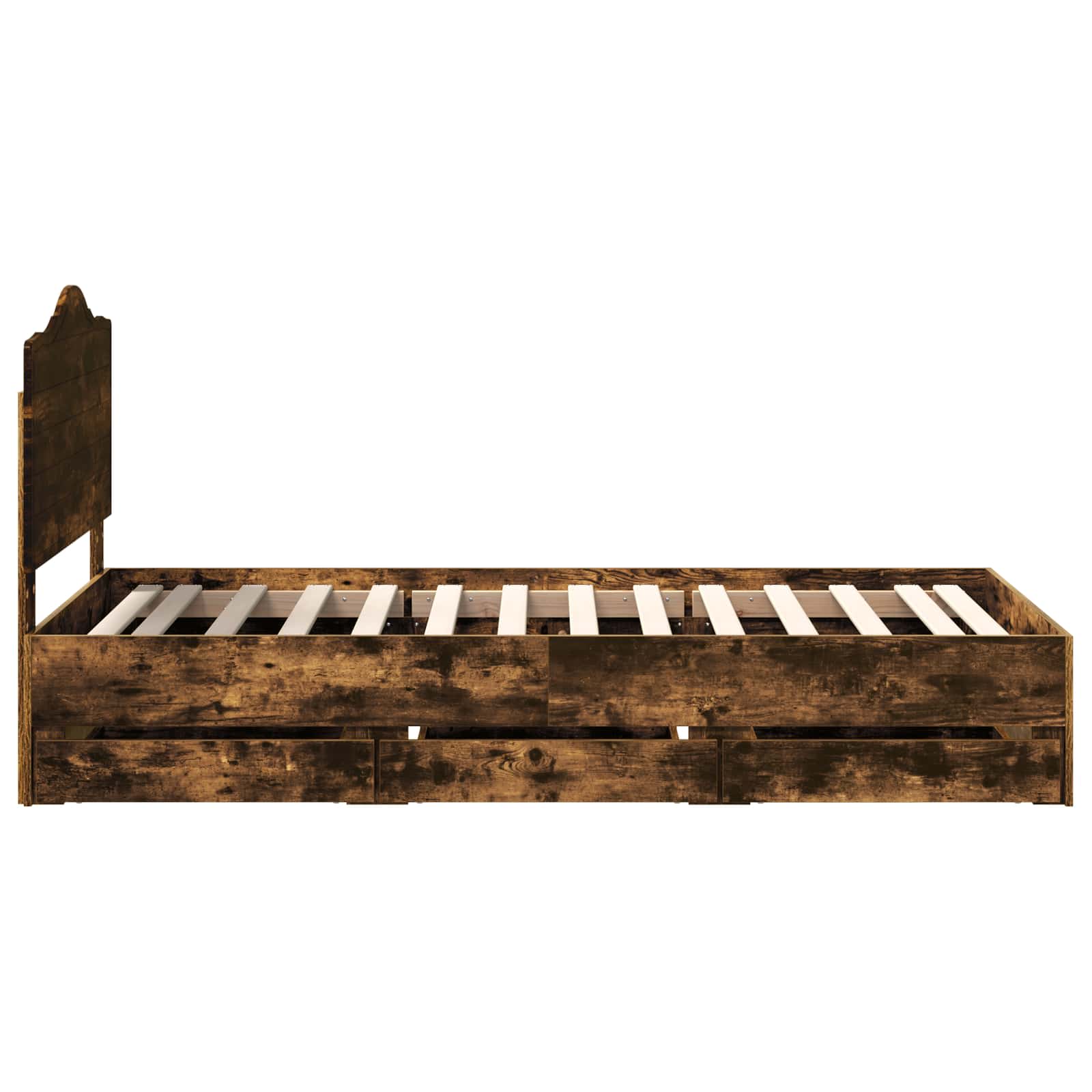 Bedframe met lade Gerookte Eik 100 x 200 cm Ingenieurshout is nu te koop bij PeponiXL, paradijselijk wonen!