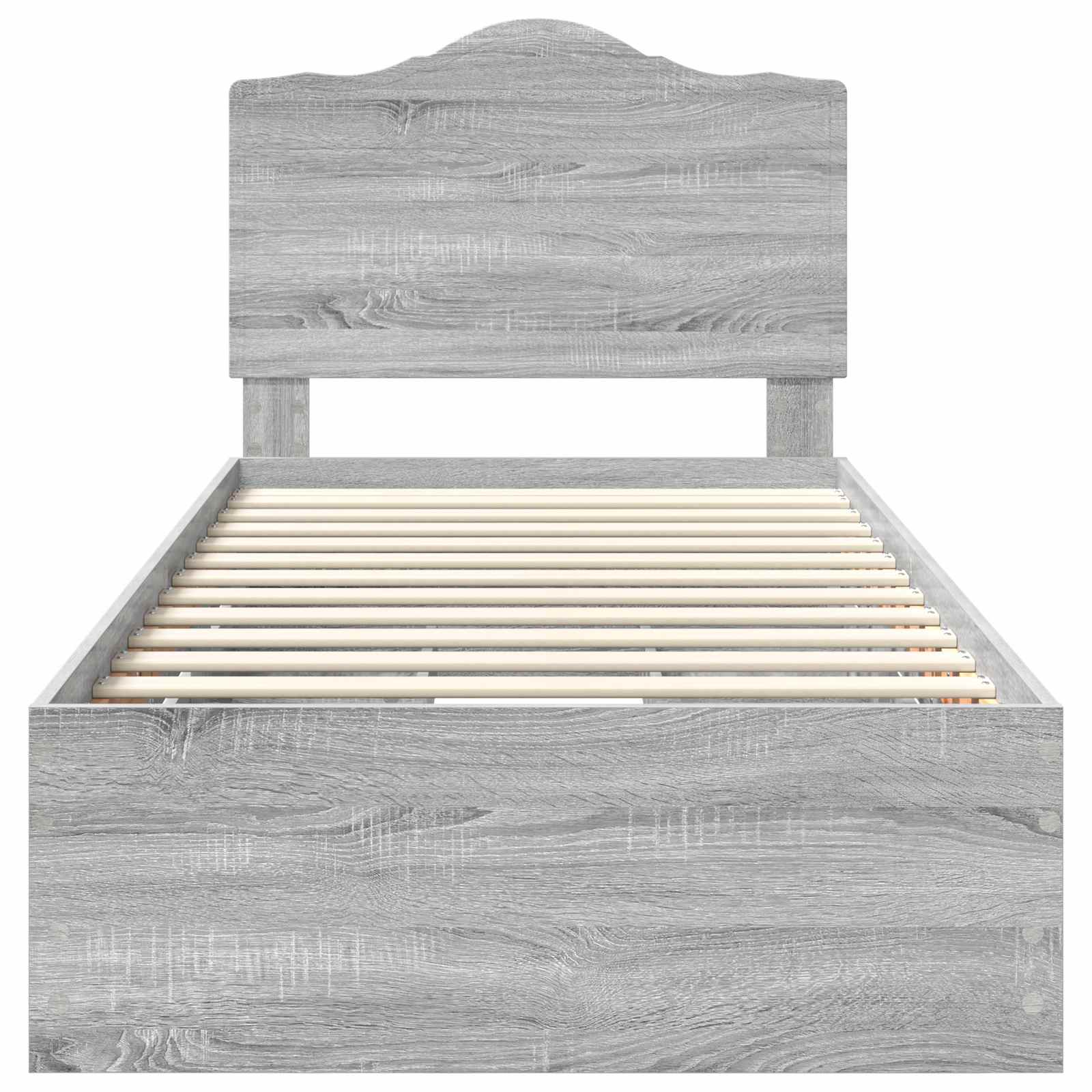 Bedframe met lade Grijze Sonoma 100 x 200 cm Ingenieurshout is nu te koop bij PeponiXL, paradijselijk wonen!