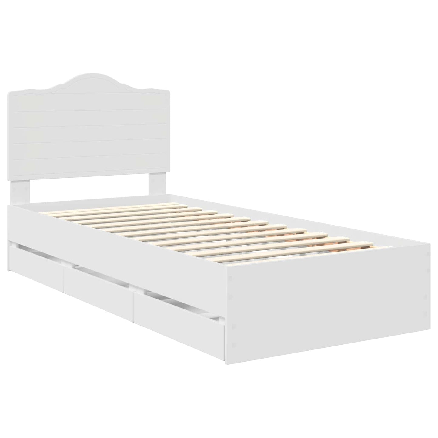Bedframe met lade met hoofdeinde Wit 90 x 200 cm Ingenieurshout is nu te koop bij PeponiXL, paradijselijk wonen!