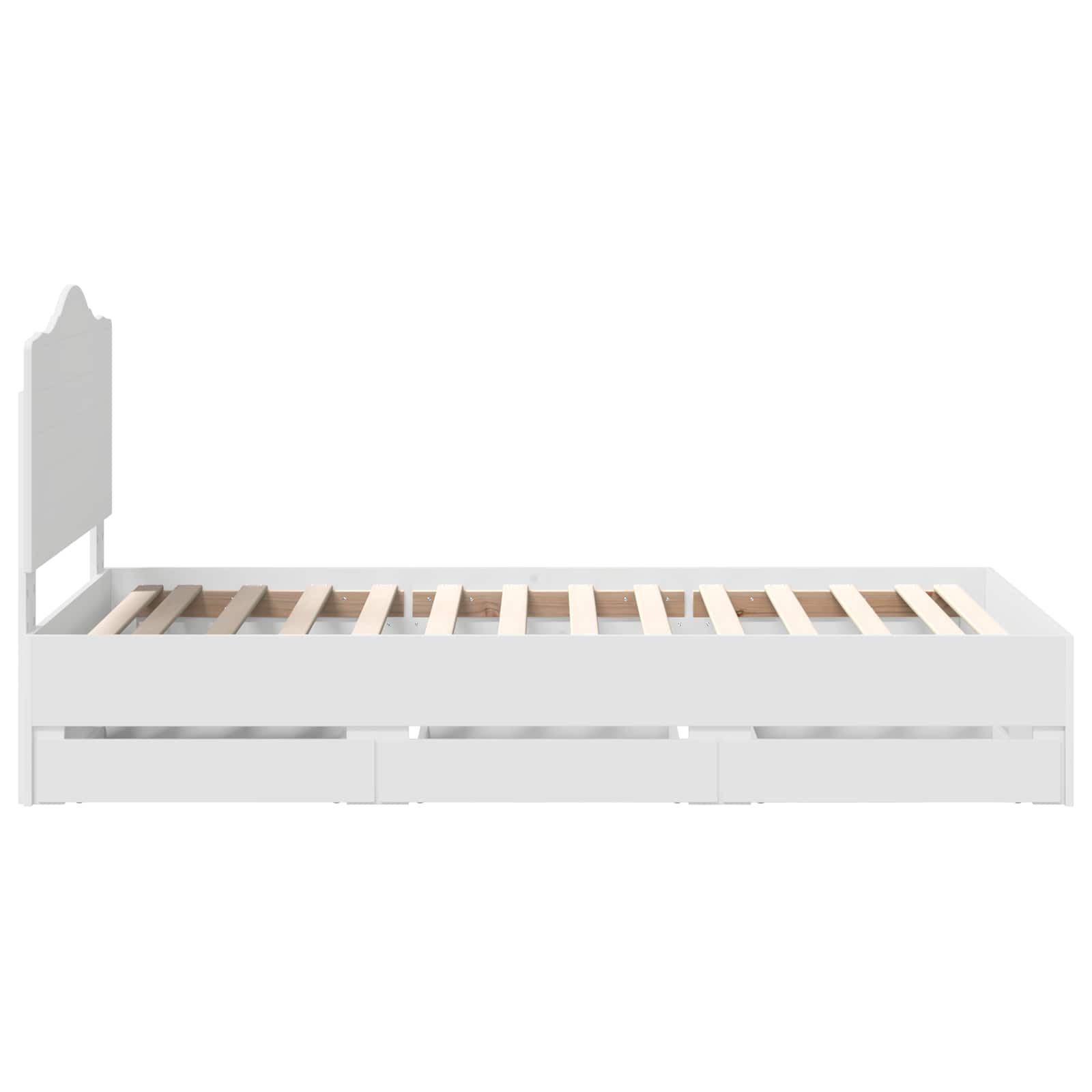 Bedframe met lade met hoofdeinde Wit 90 x 200 cm Ingenieurshout is nu te koop bij PeponiXL, paradijselijk wonen!