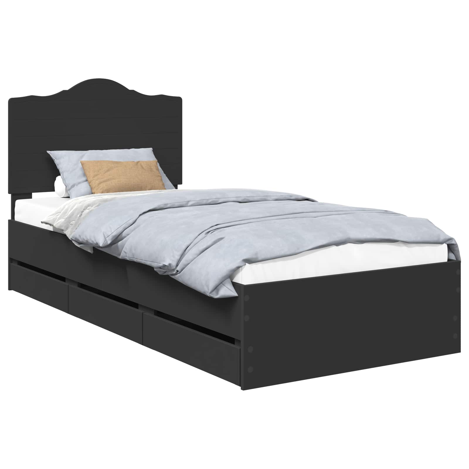 Bedframe met lade met opslag Zwart 90 x 200 cm Ingenieurshout is nu te koop bij PeponiXL, paradijselijk wonen!