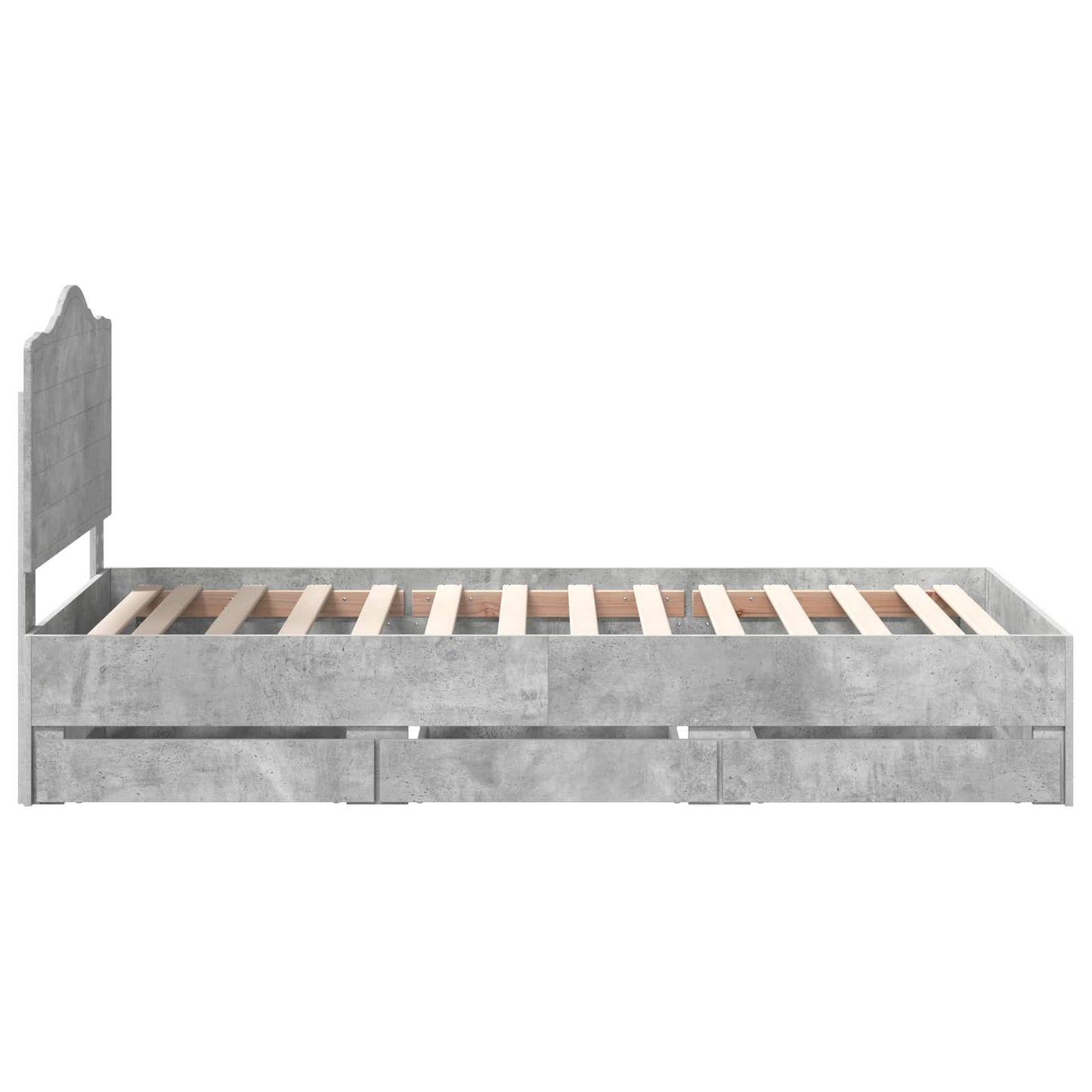 Bedframe met lade Beton Grijs 90 x 200 cm Ingenieurshout is nu te koop bij PeponiXL, paradijselijk wonen!