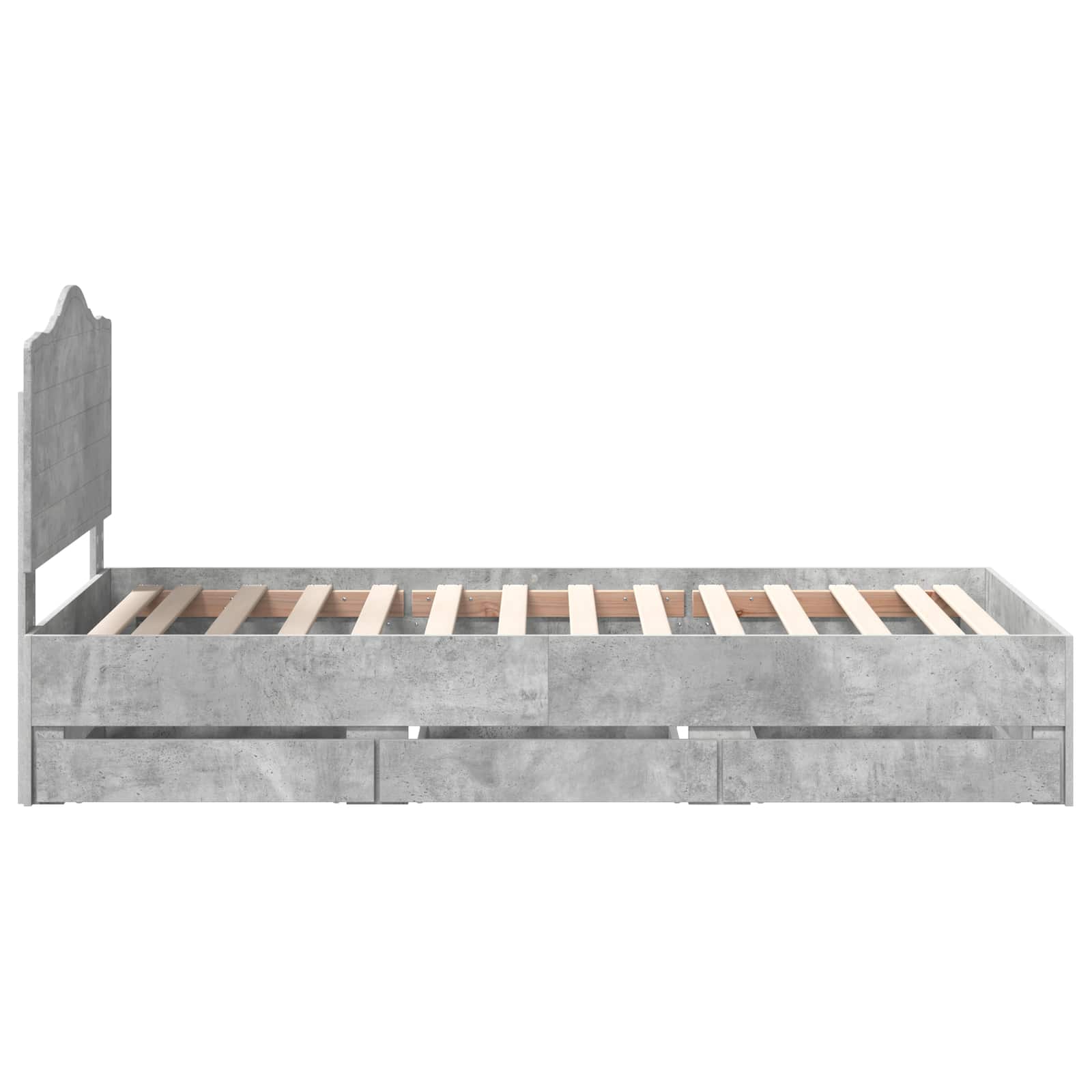 Bedframe met lade Beton Grijs 90 x 200 cm Ingenieurshout is nu te koop bij PeponiXL, paradijselijk wonen!
