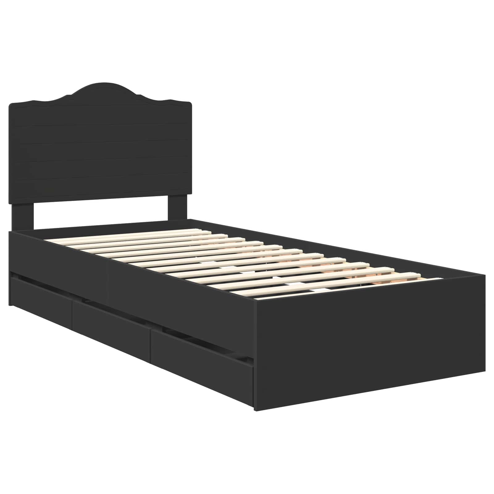Bedframe met lade met opslag Zwart 90 x 190 cm Ingenieurshout is nu te koop bij PeponiXL, paradijselijk wonen!