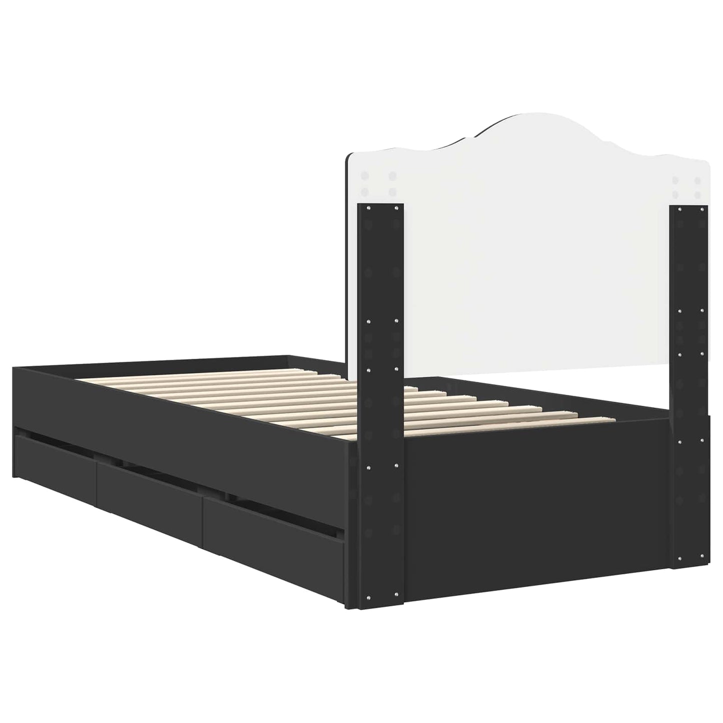 Bedframe met lade met opslag Zwart 90 x 190 cm Ingenieurshout is nu te koop bij PeponiXL, paradijselijk wonen!