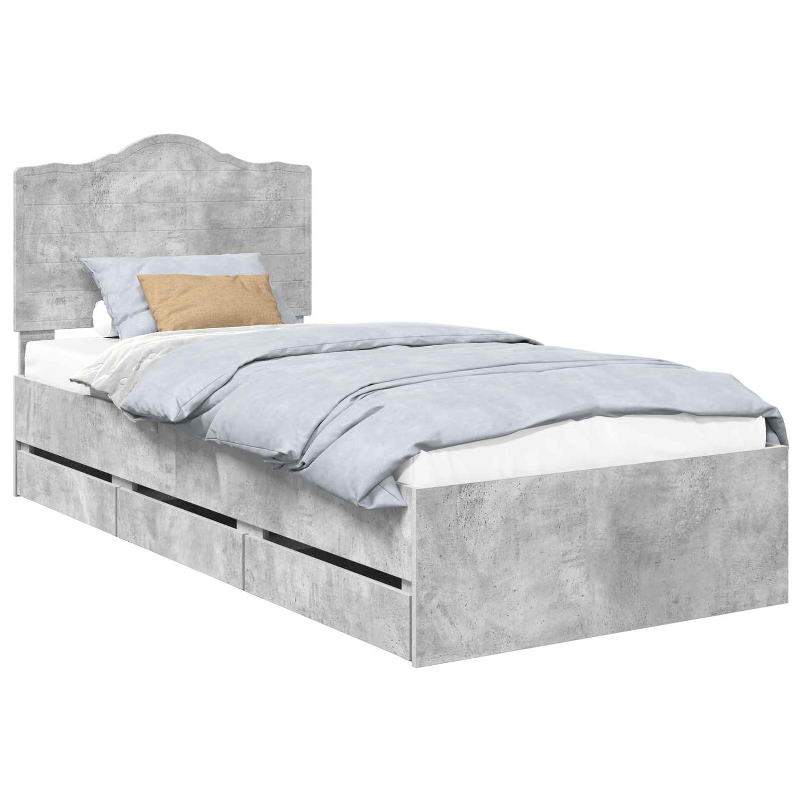 Bedframe met lade Beton Grijs 90 x 190 cm Ingenieurshout is nu te koop bij PeponiXL, paradijselijk wonen!