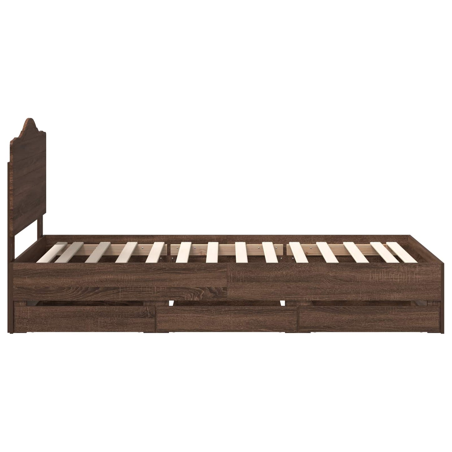 Bedframe met lade Bruine eik 90 x 190 cm Ingenieurshout is nu te koop bij PeponiXL, paradijselijk wonen!