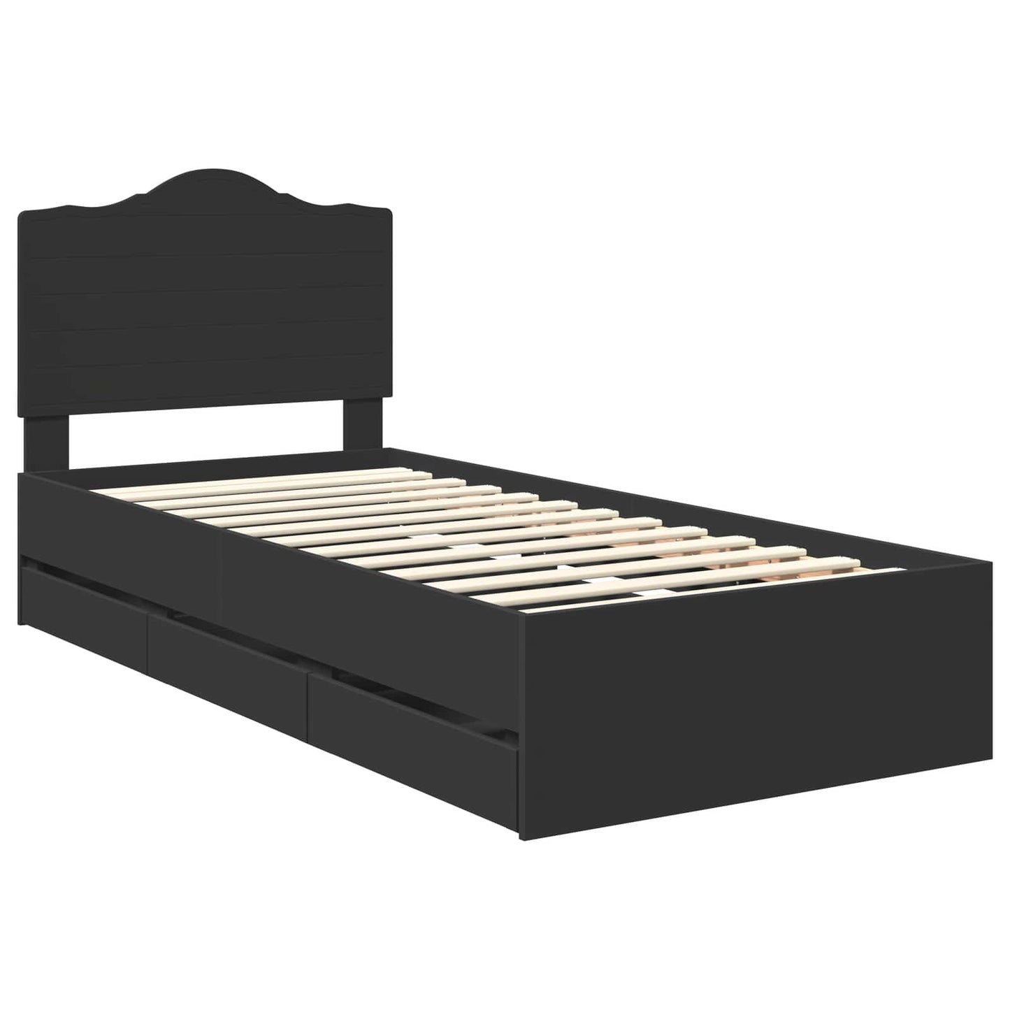 Bedframe met lade met opslag Zwart 75 x 190 cm Ingenieurshout is nu te koop bij PeponiXL, paradijselijk wonen!